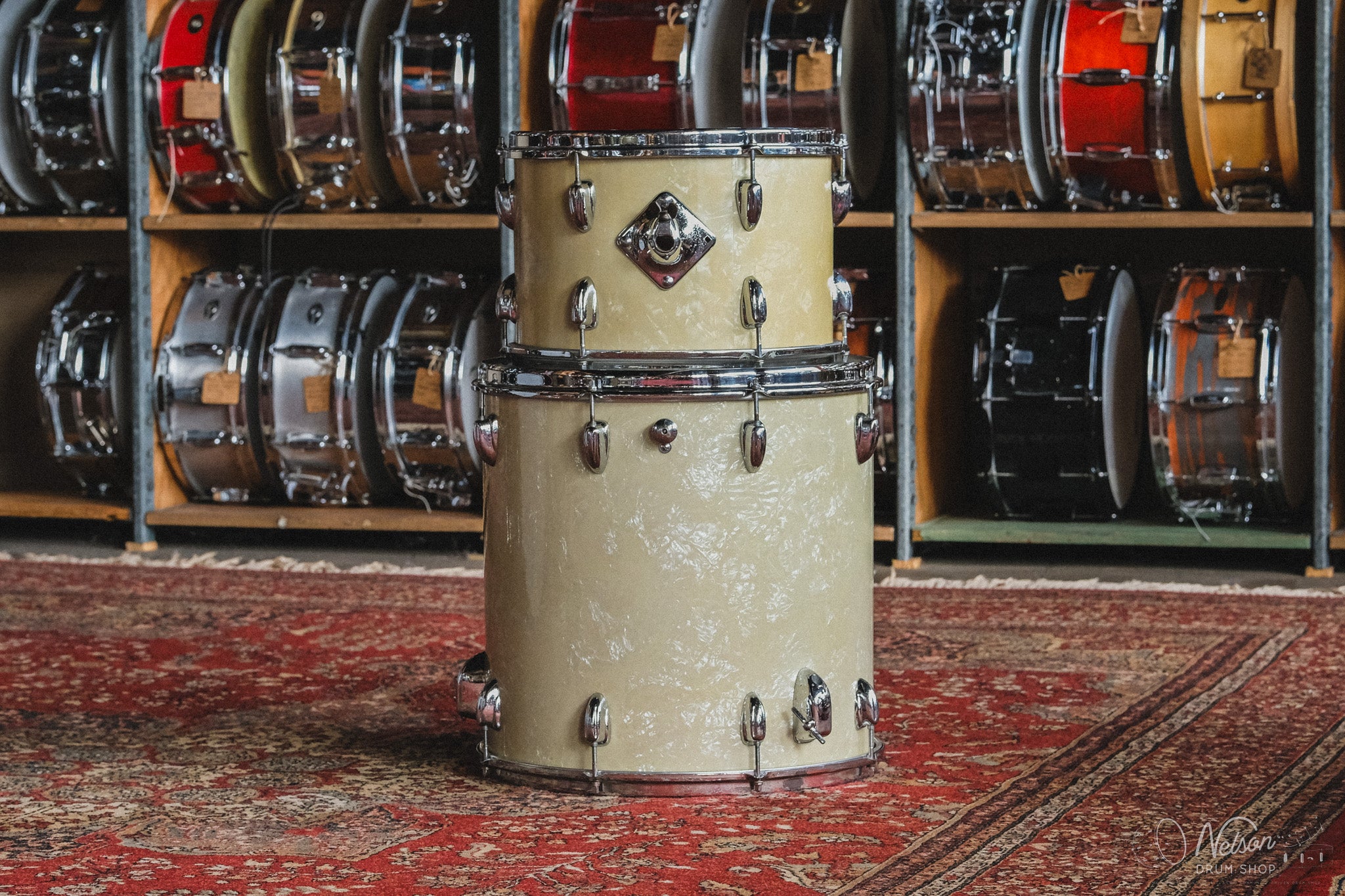 1960s/1970s Slingerland Buddy Rich Outfit in White Marine Pearl - 14x22, 9x13, 16x16