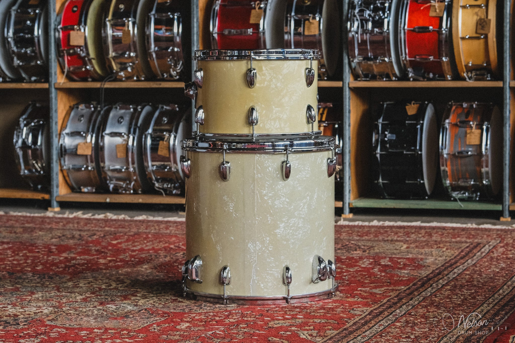 1960s/1970s Slingerland Buddy Rich Outfit in White Marine Pearl - 14x22, 9x13, 16x16