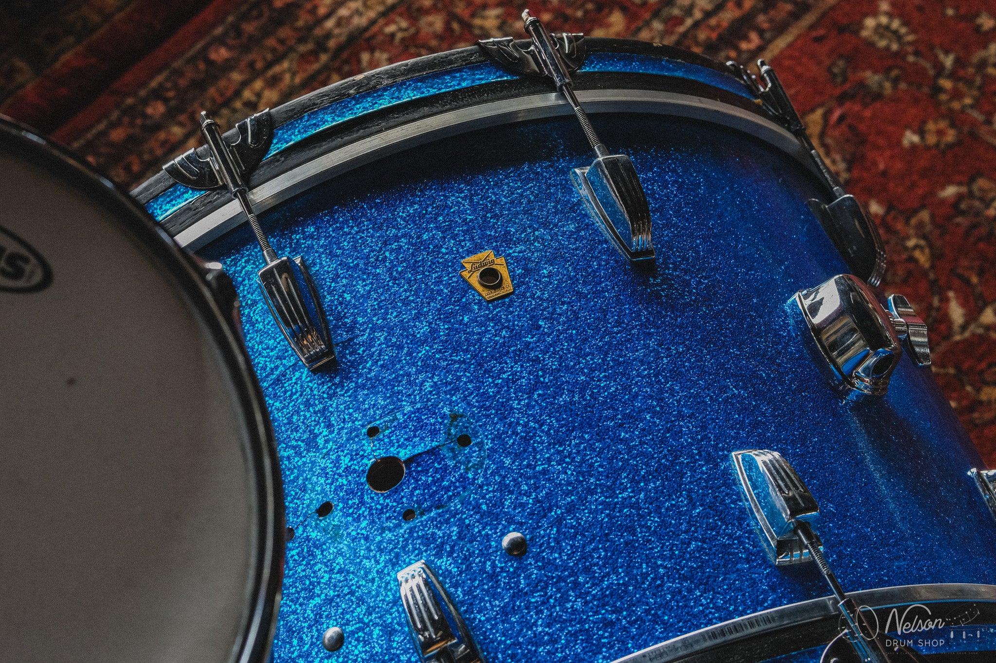 1960s Ludwig Pre-Serial Super Classic in Blue Sparkle - 14x22, 9x13, 16x16