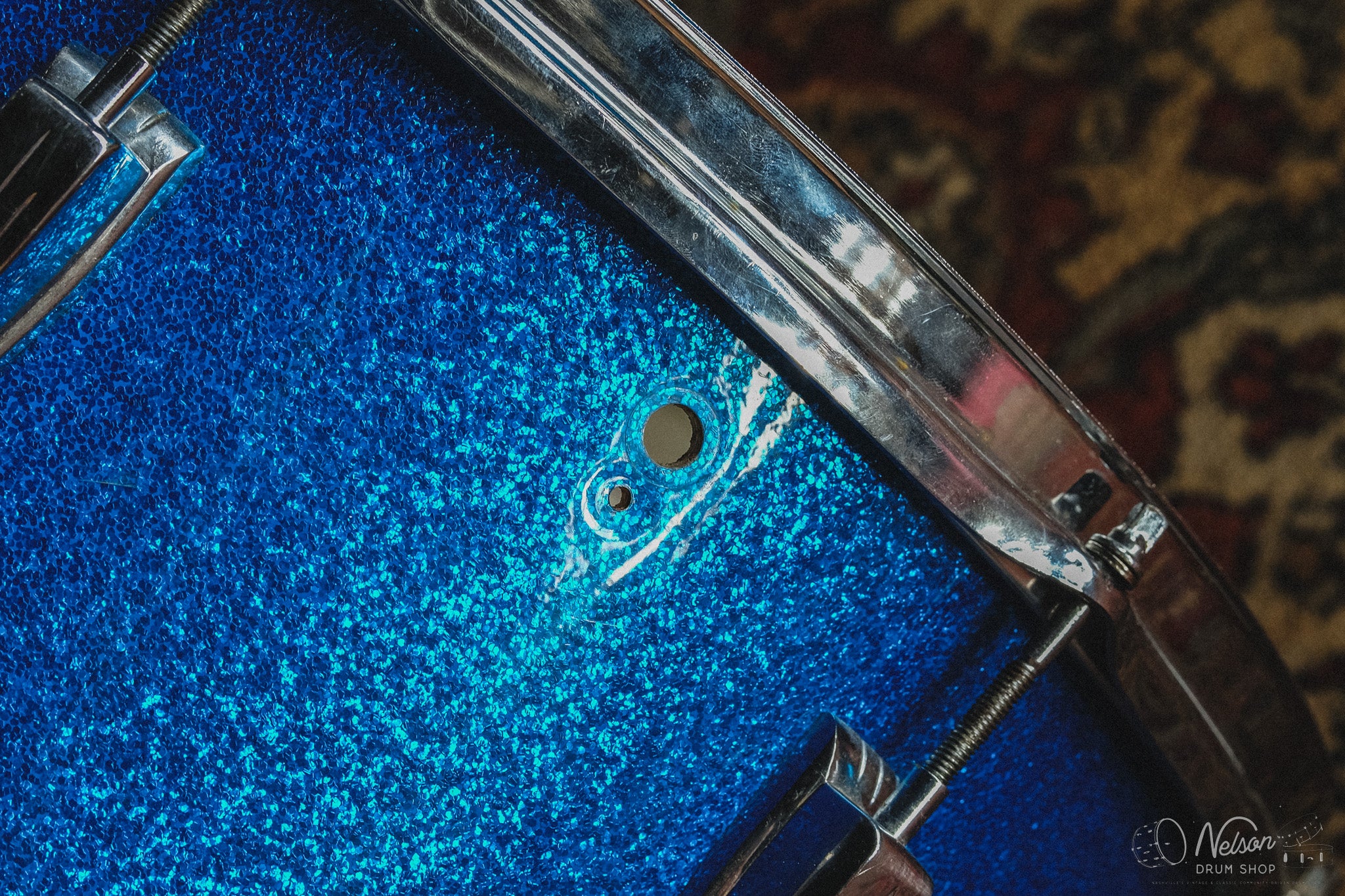 1960s Ludwig Pre-Serial Super Classic in Blue Sparkle - 14x22, 9x13, 16x16