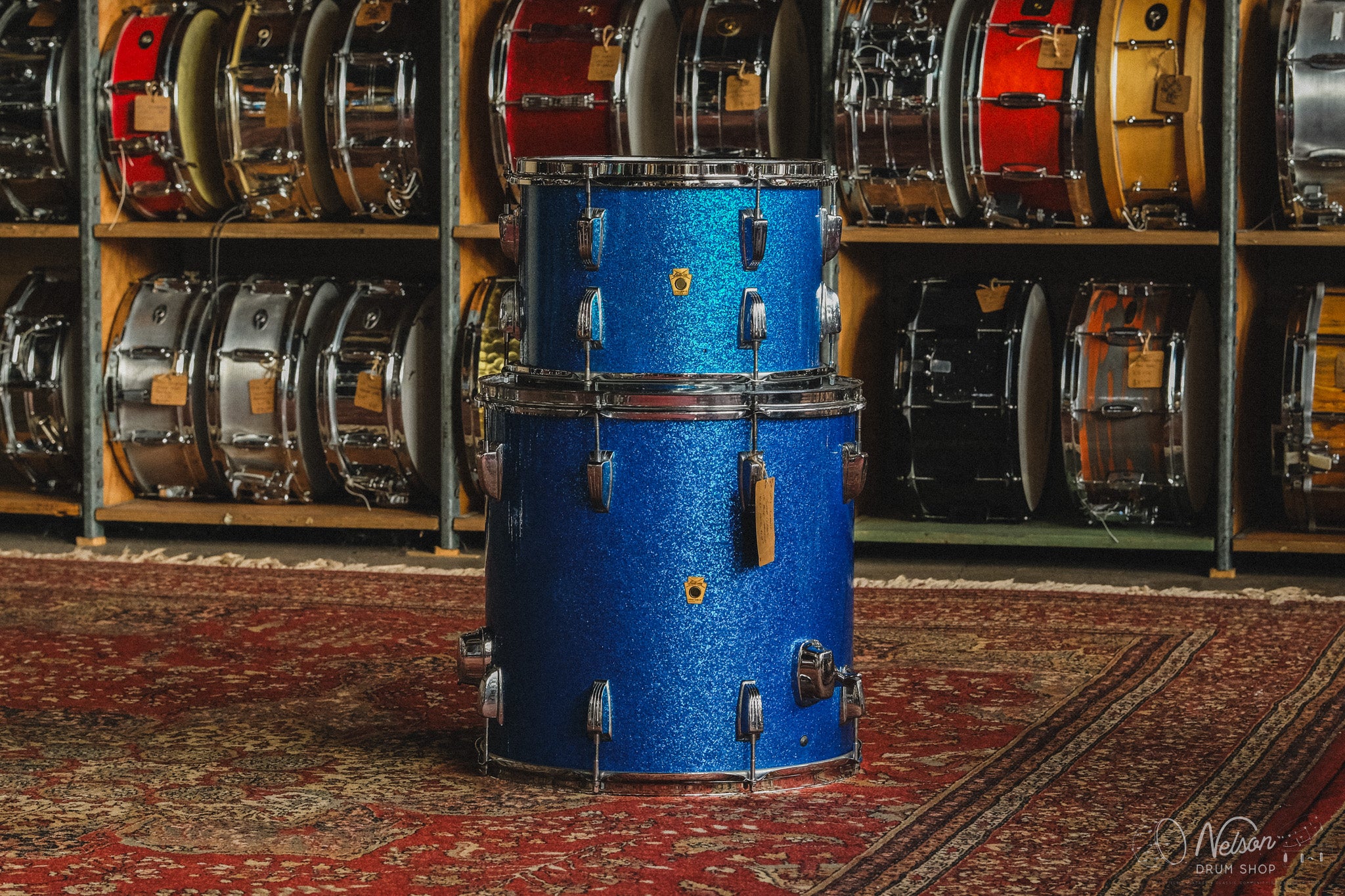 1960s Ludwig Pre-Serial Super Classic in Blue Sparkle - 14x22, 9x13, 16x16