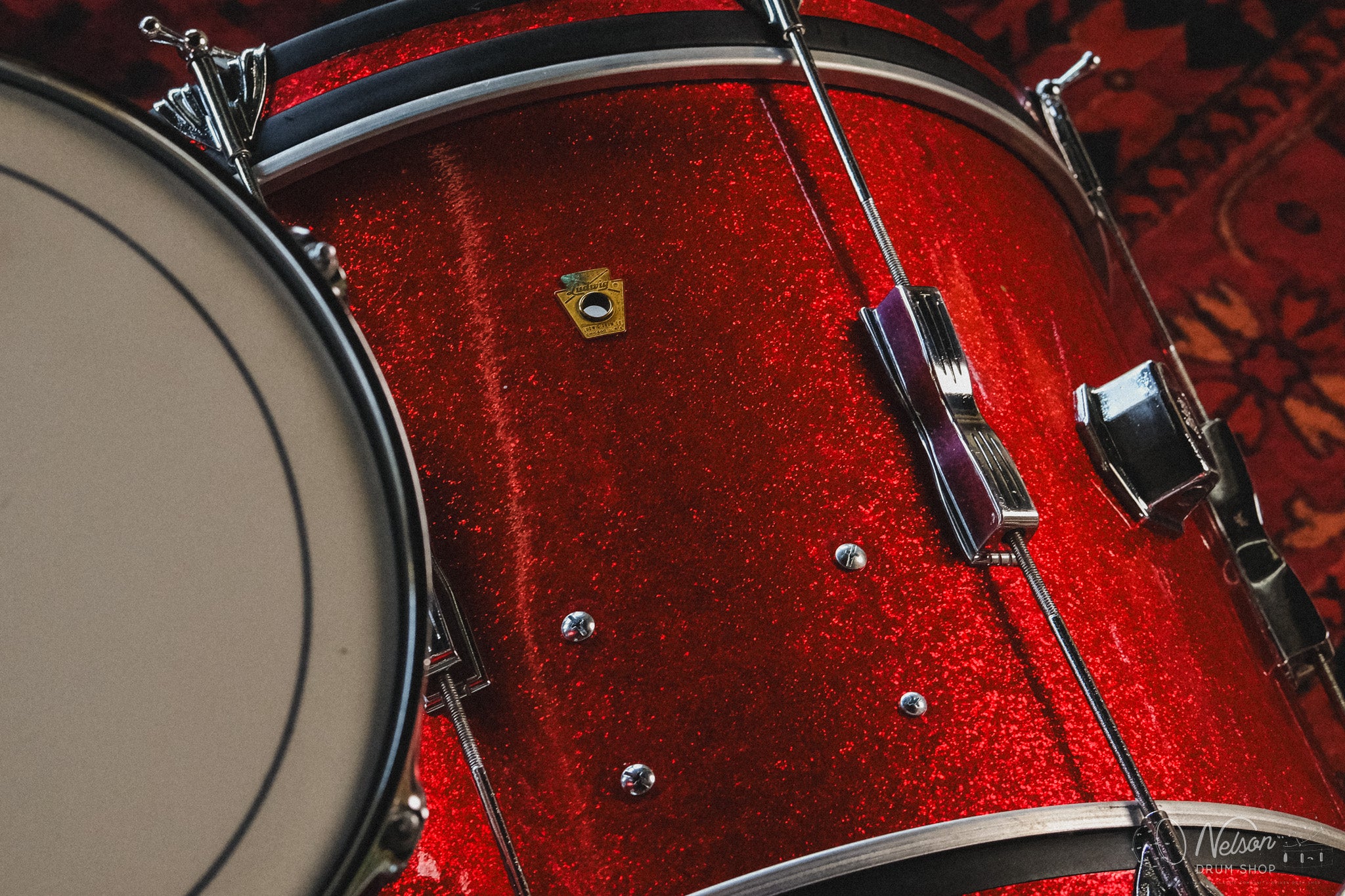 1960s Ludwig 'Clubdate' in Red Sparkle - 14x20, 8x12, 14x14