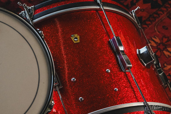 1960s Ludwig 'Clubdate' in Red Sparkle - 14x20, 8x12, 14x14