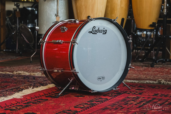 1960s Ludwig 'Clubdate' in Red Sparkle - 14x20, 8x12, 14x14