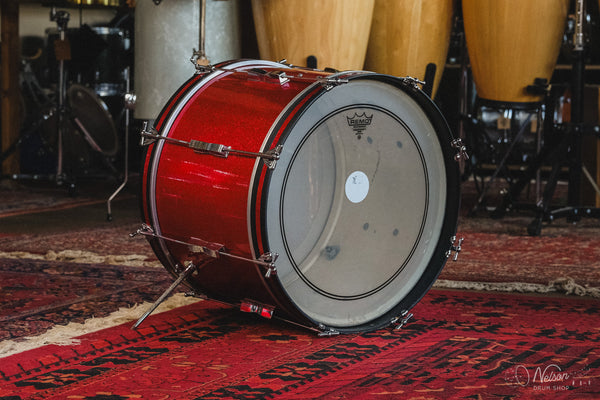 1960s Ludwig 'Clubdate' in Red Sparkle - 14x20, 8x12, 14x14