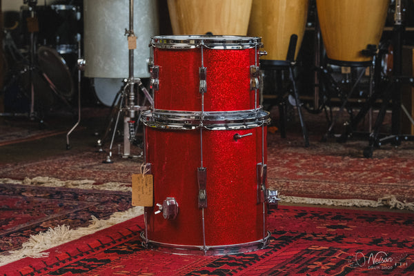 1960s Ludwig 'Clubdate' in Red Sparkle - 14x20, 8x12, 14x14