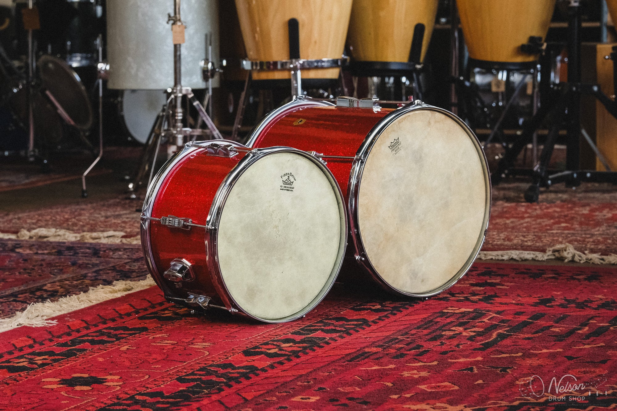 1960s Ludwig 'Clubdate' in Red Sparkle - 14x20, 8x12, 14x14