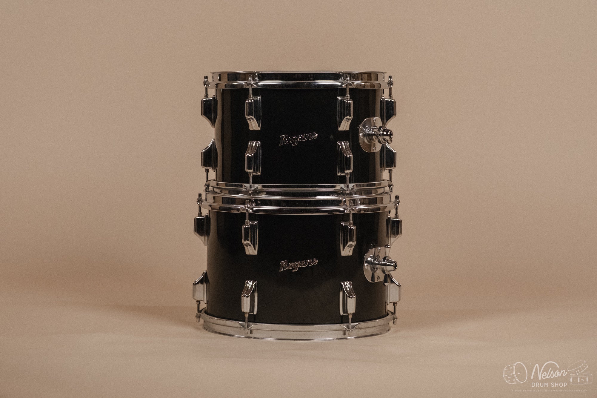 1970s Rogers 'Londoner' Fullerton Era in Jet Black Pearl - 14x24, 8x12, 9x13, 10x14, 16x16