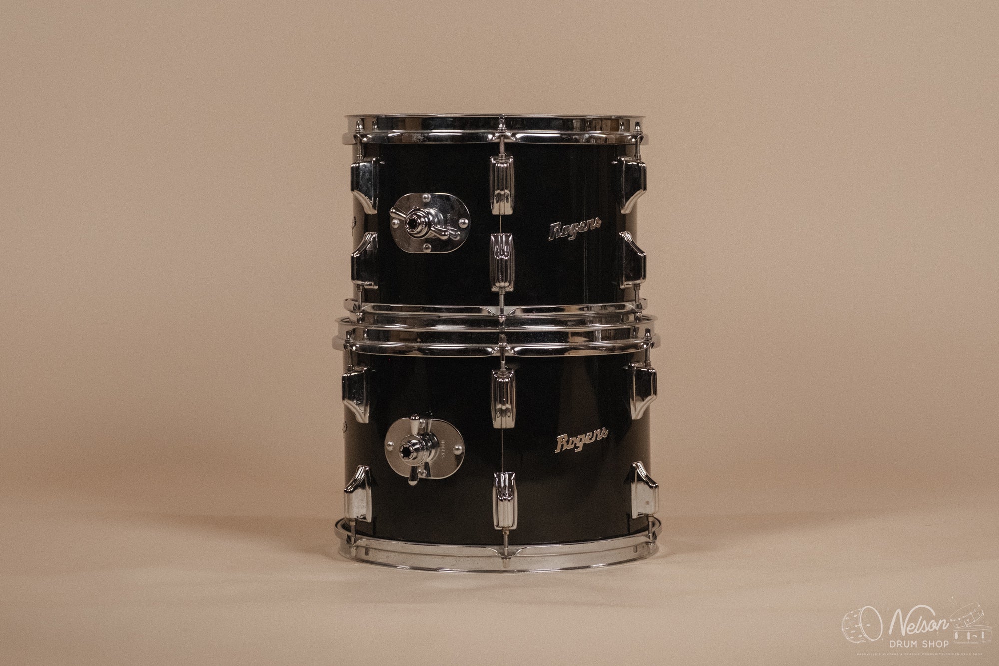 1970s Rogers 'Londoner' Fullerton Era in Jet Black Pearl - 14x24, 8x12, 9x13, 10x14, 16x16