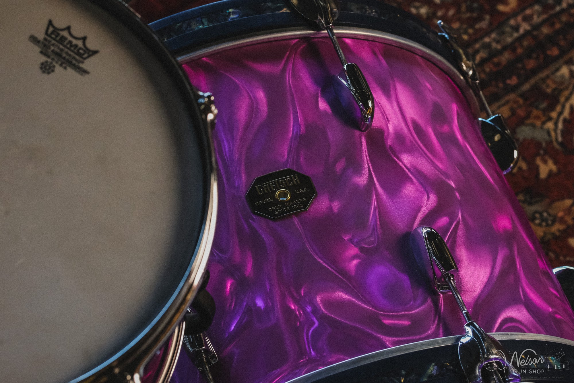 1970s Gretsch Progressive Jazz in Purple Satin Flame - 14x20, 8x12, 14x14