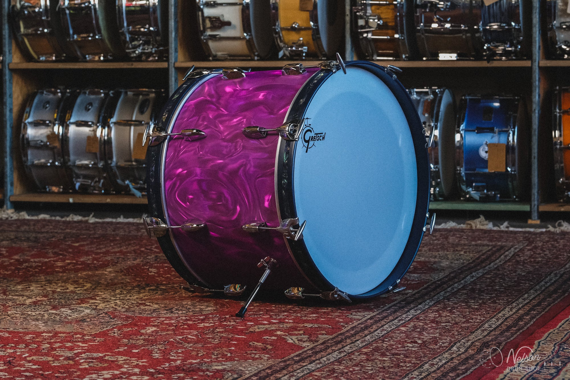 1970s Gretsch Progressive Jazz in Purple Satin Flame - 14x20, 8x12, 14x14