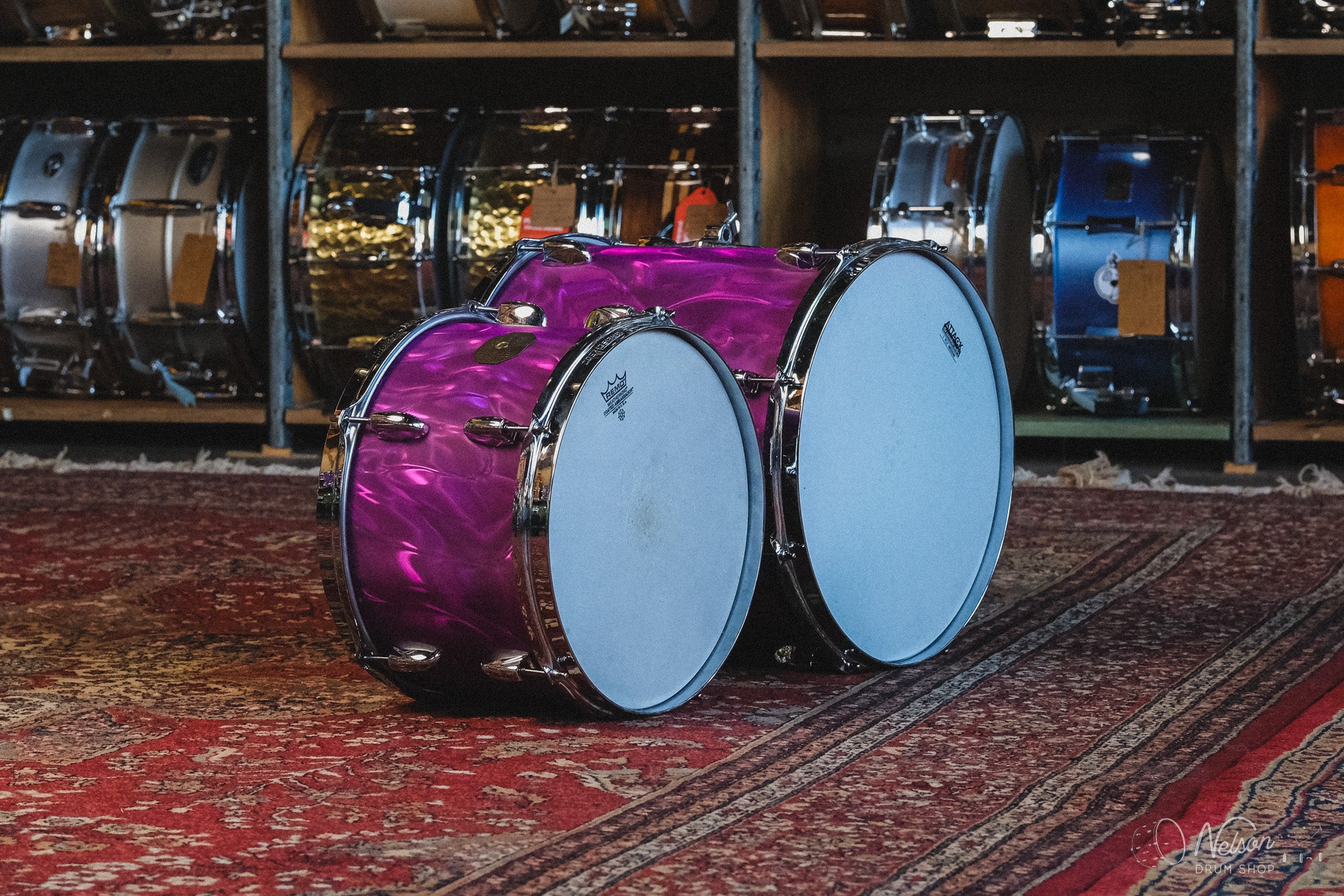 1970s Gretsch Progressive Jazz in Purple Satin Flame - 14x20, 8x12, 14x14