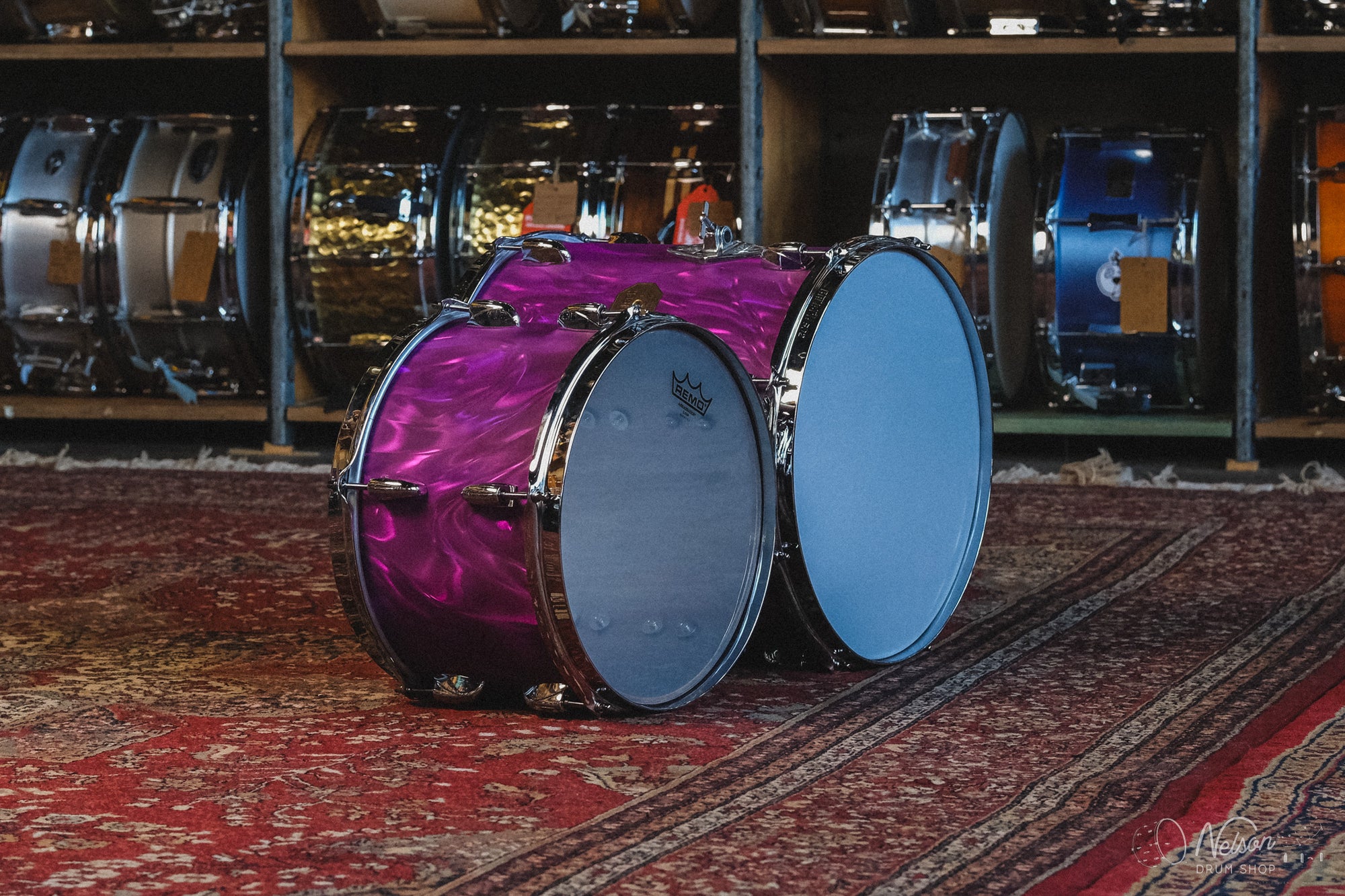 1970s Gretsch Progressive Jazz in Purple Satin Flame - 14x20, 8x12, 14x14