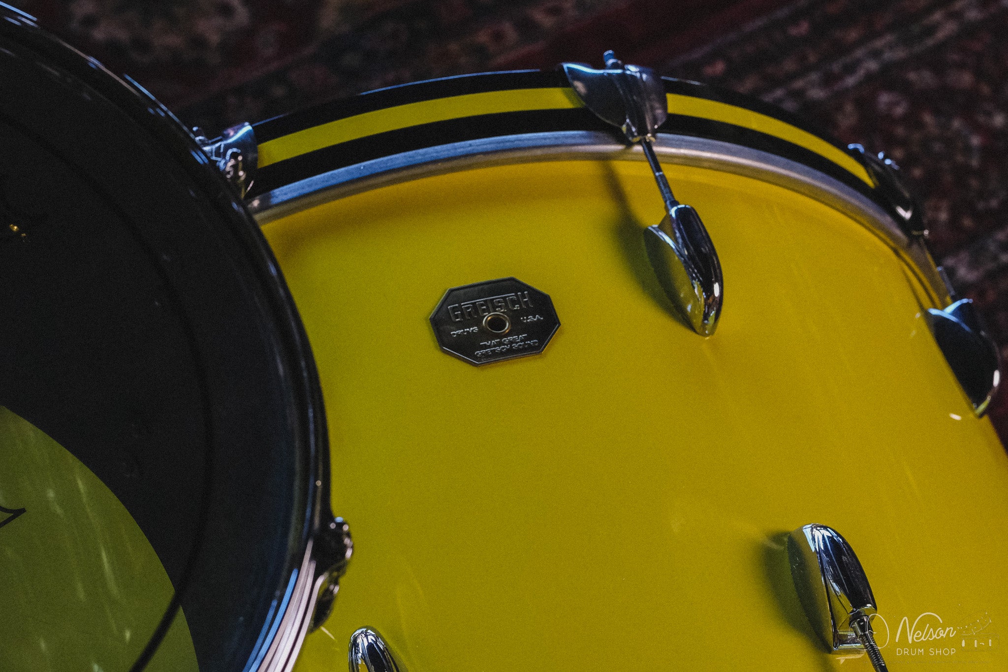 1970s Gretsch Rewrapped in Yellow Gloss - 14x24, 10x14, 16x16, 16x18