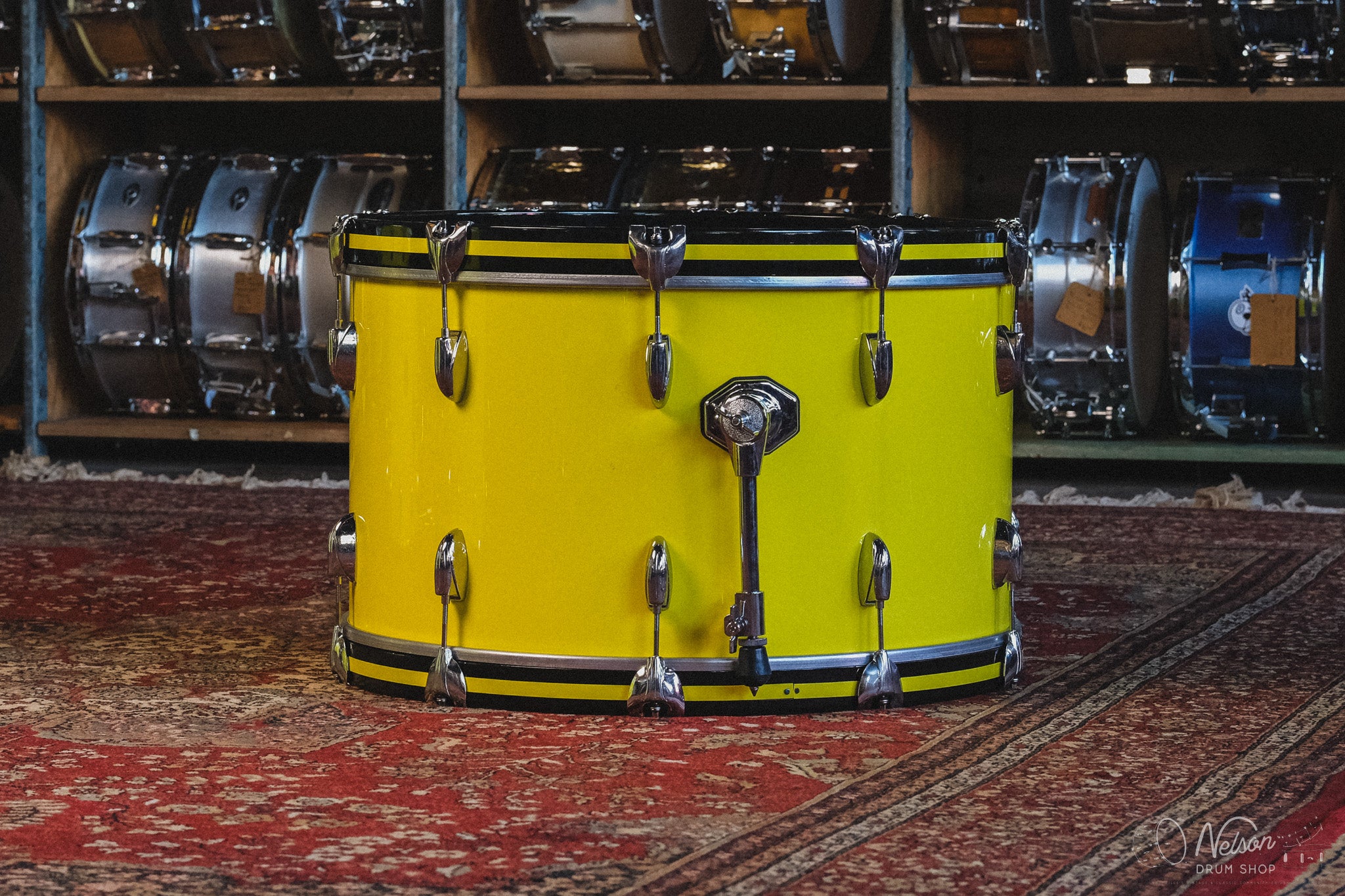 1970s Gretsch Rewrapped in Yellow Gloss - 14x24, 10x14, 16x16, 16x18