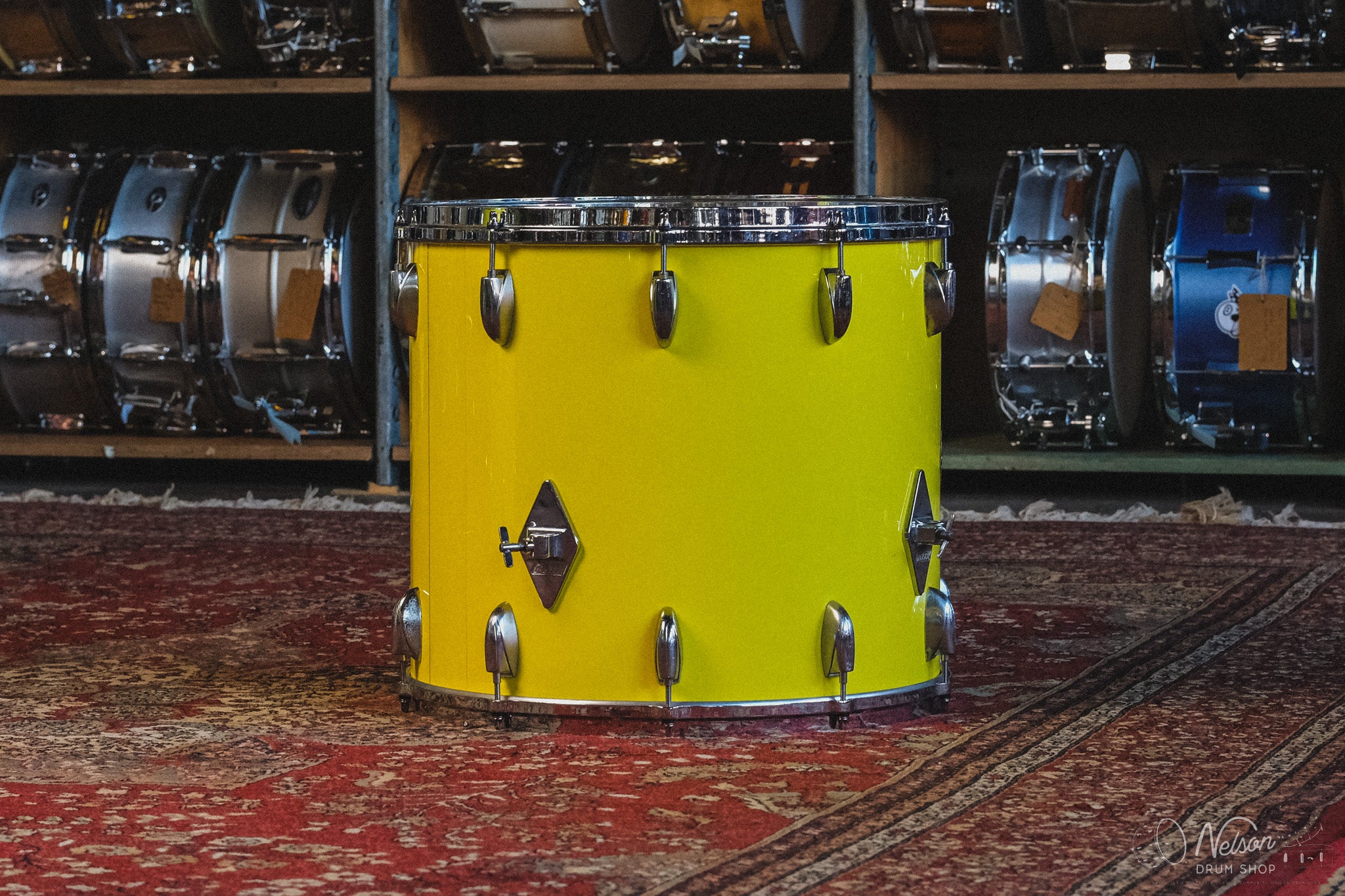 1970s Gretsch Rewrapped in Yellow Gloss - 14x24, 10x14, 16x16, 16x18