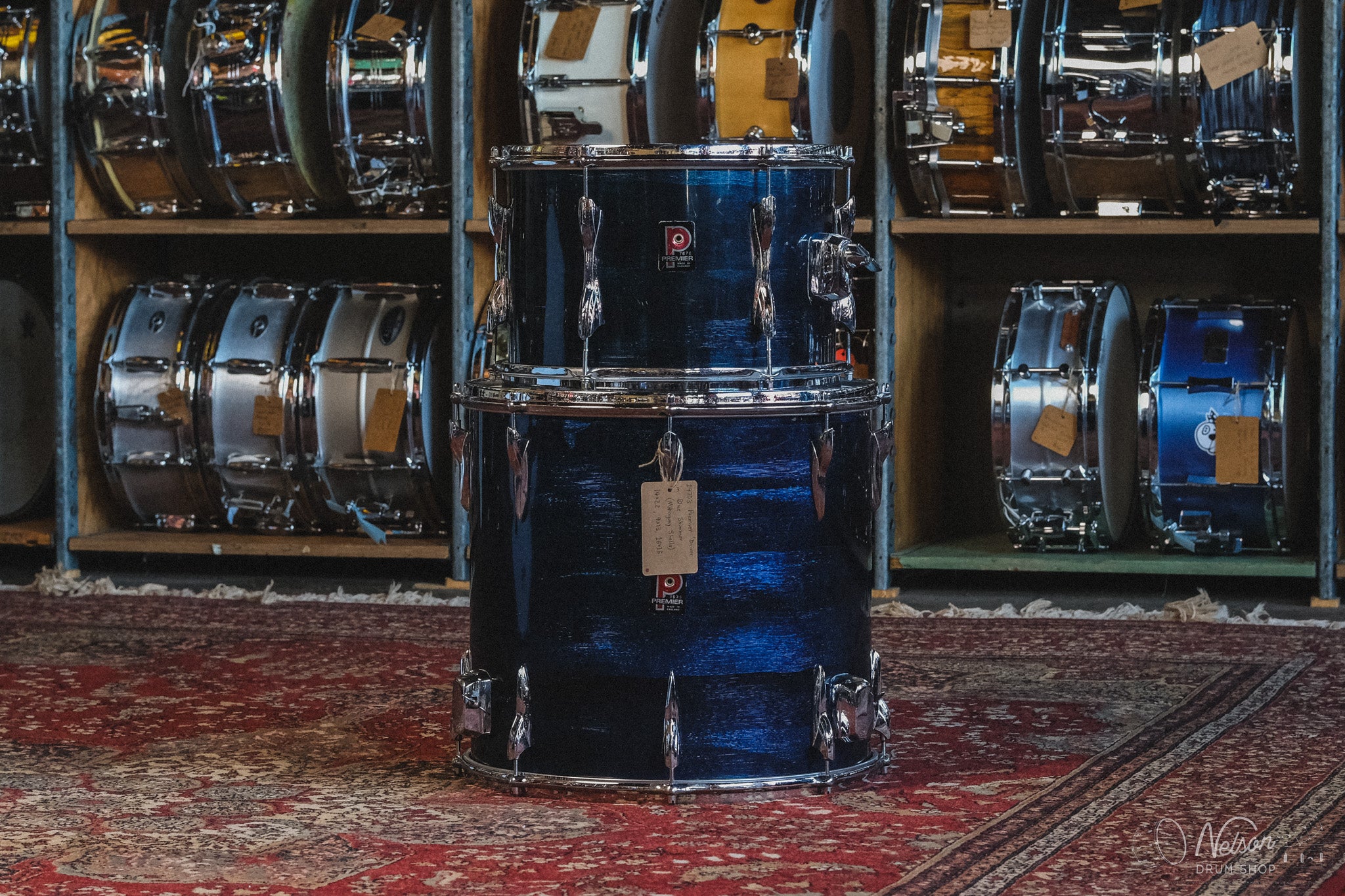 1970s Premier Driver in Blue Shimmer - 14x22, 9x13, 16x16