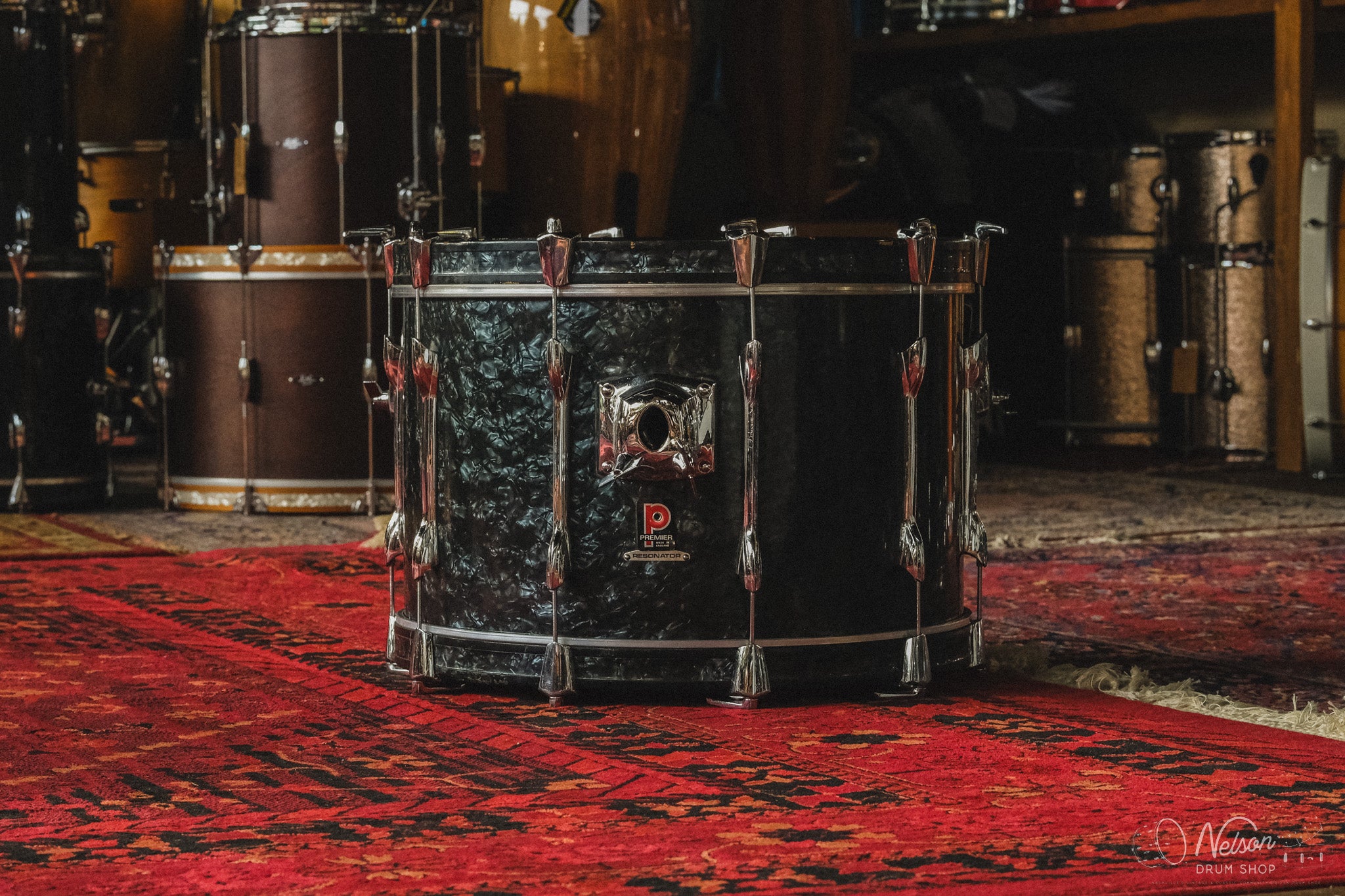 1970s Premier 'Resonator'/ in Black Diamond Pearl - 14x22, 9x13, 16x16, 16x18