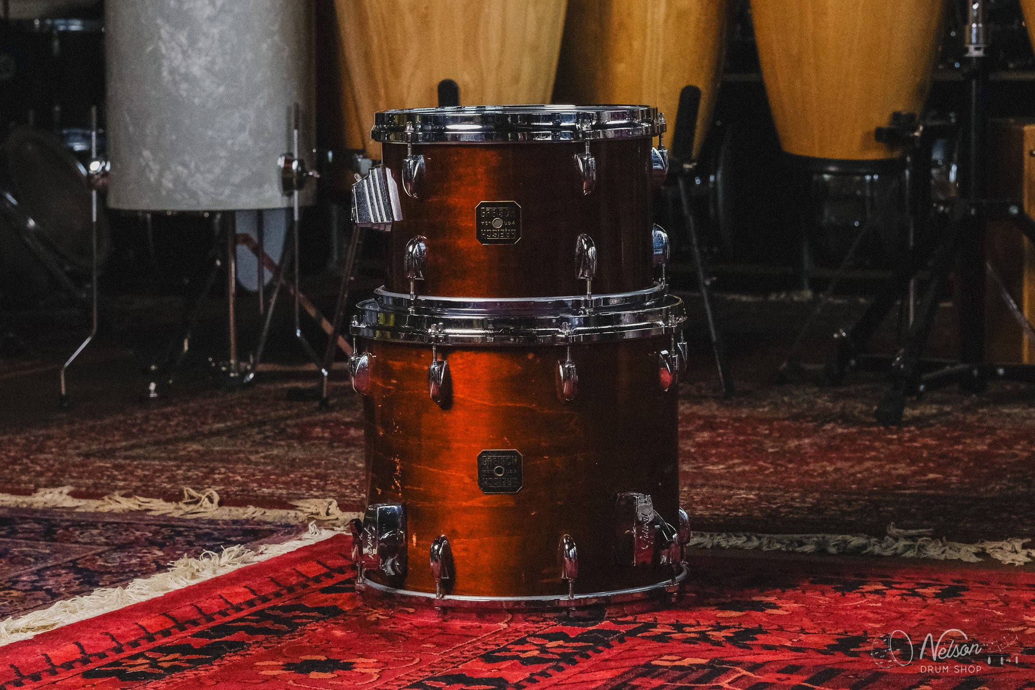 1980s Gretsch Bop in Walnut Lacquer - 14x18, 8x12, 12x14