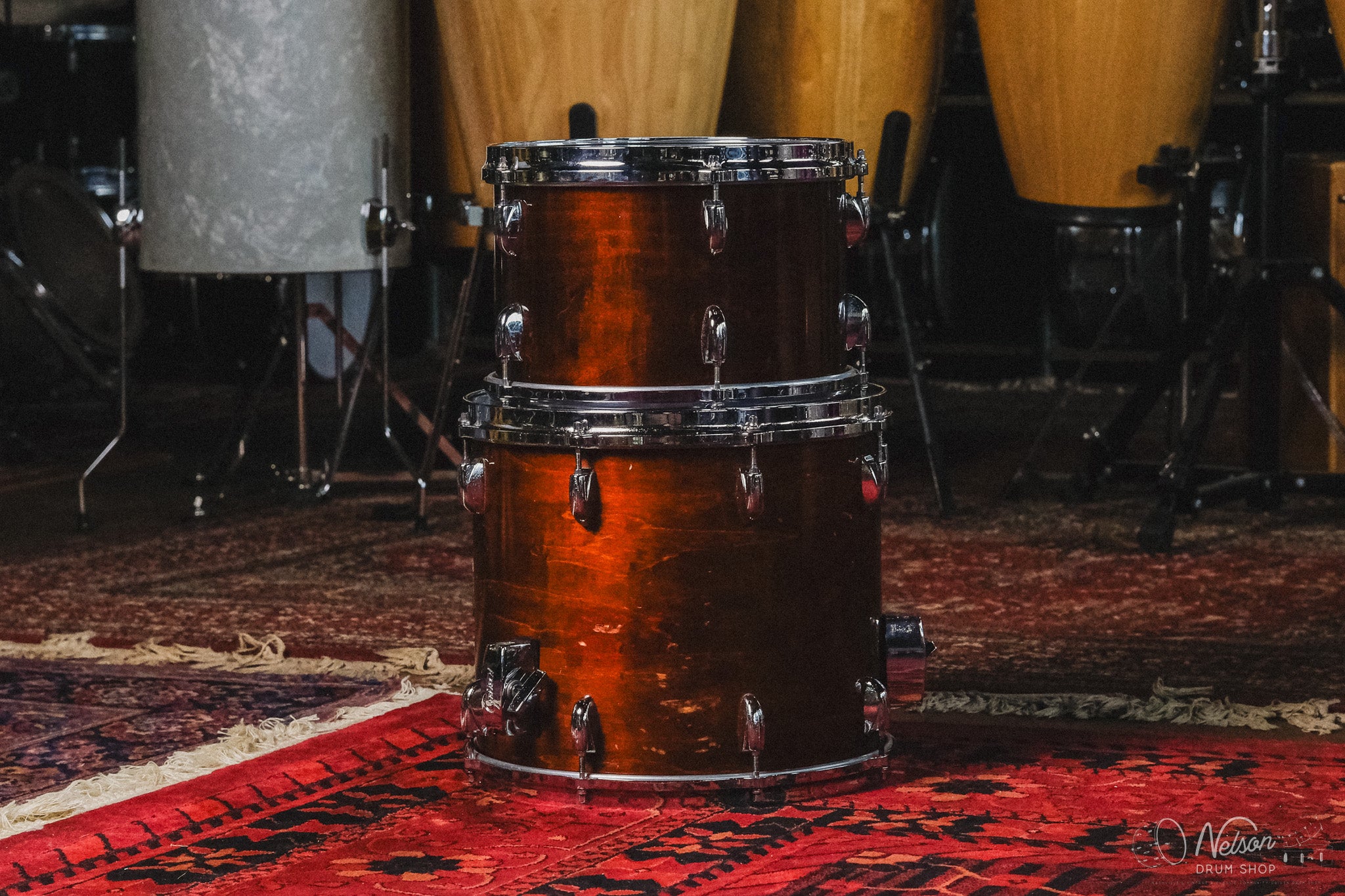 1980s Gretsch Bop in Walnut Lacquer - 14x18, 8x12, 12x14