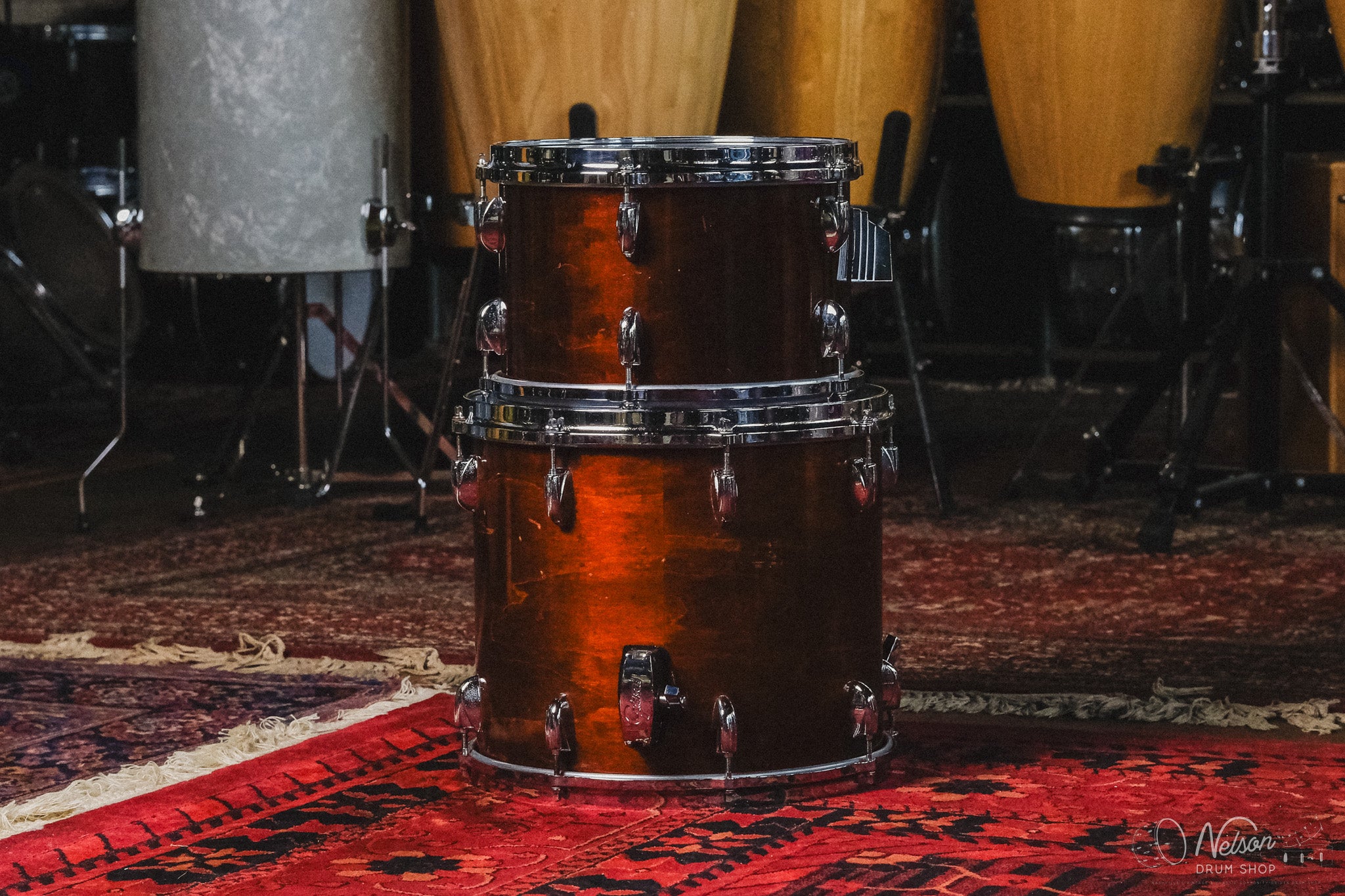 1980s Gretsch Bop in Walnut Lacquer - 14x18, 8x12, 12x14