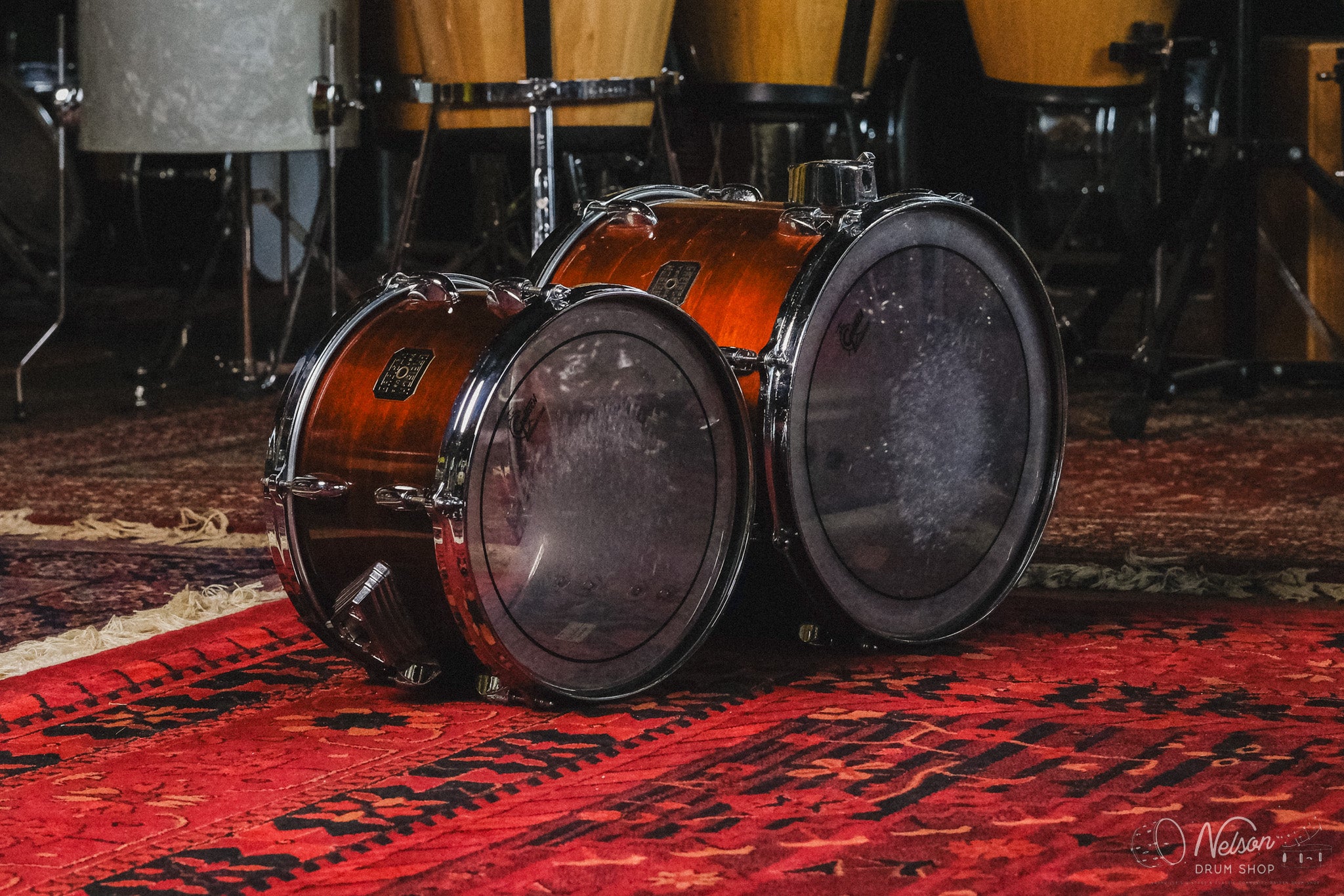 1980s Gretsch Bop in Walnut Lacquer - 14x18, 8x12, 12x14