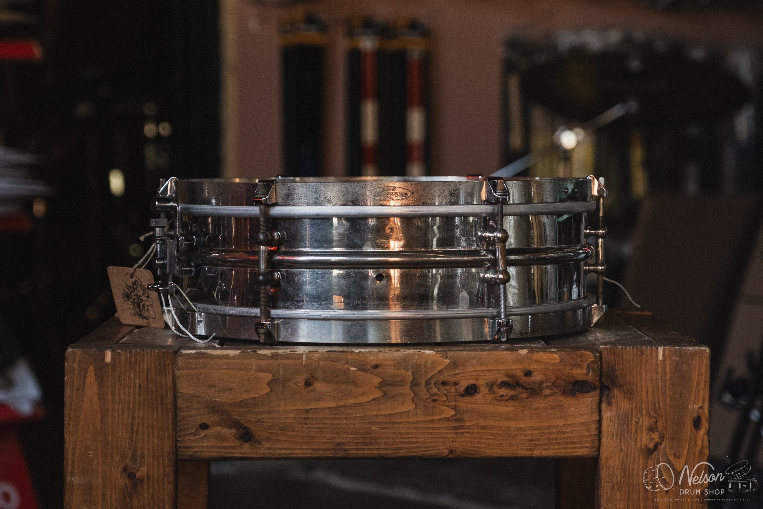 1920s Ludwig 'Dance' 6-lug 2 piece Nickel Over Brass - 4x14