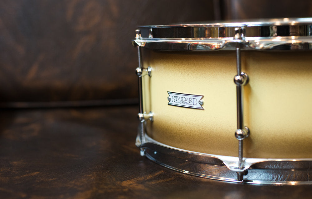 Copy of Standard 'Vintage Mahogany' Snare in Gold & Cream Duco - 6x15