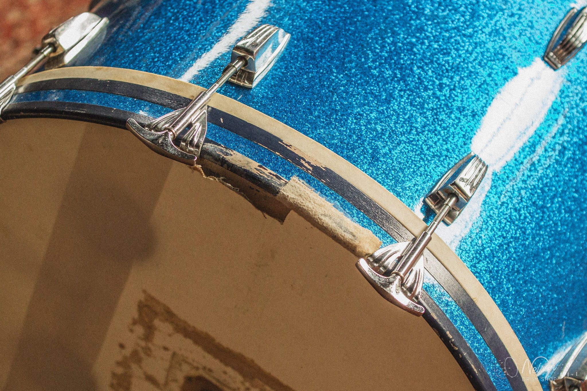 1960s Ludwig 'Hollywood' in Blue Sparkle - 14x22, 8x12, 16x16