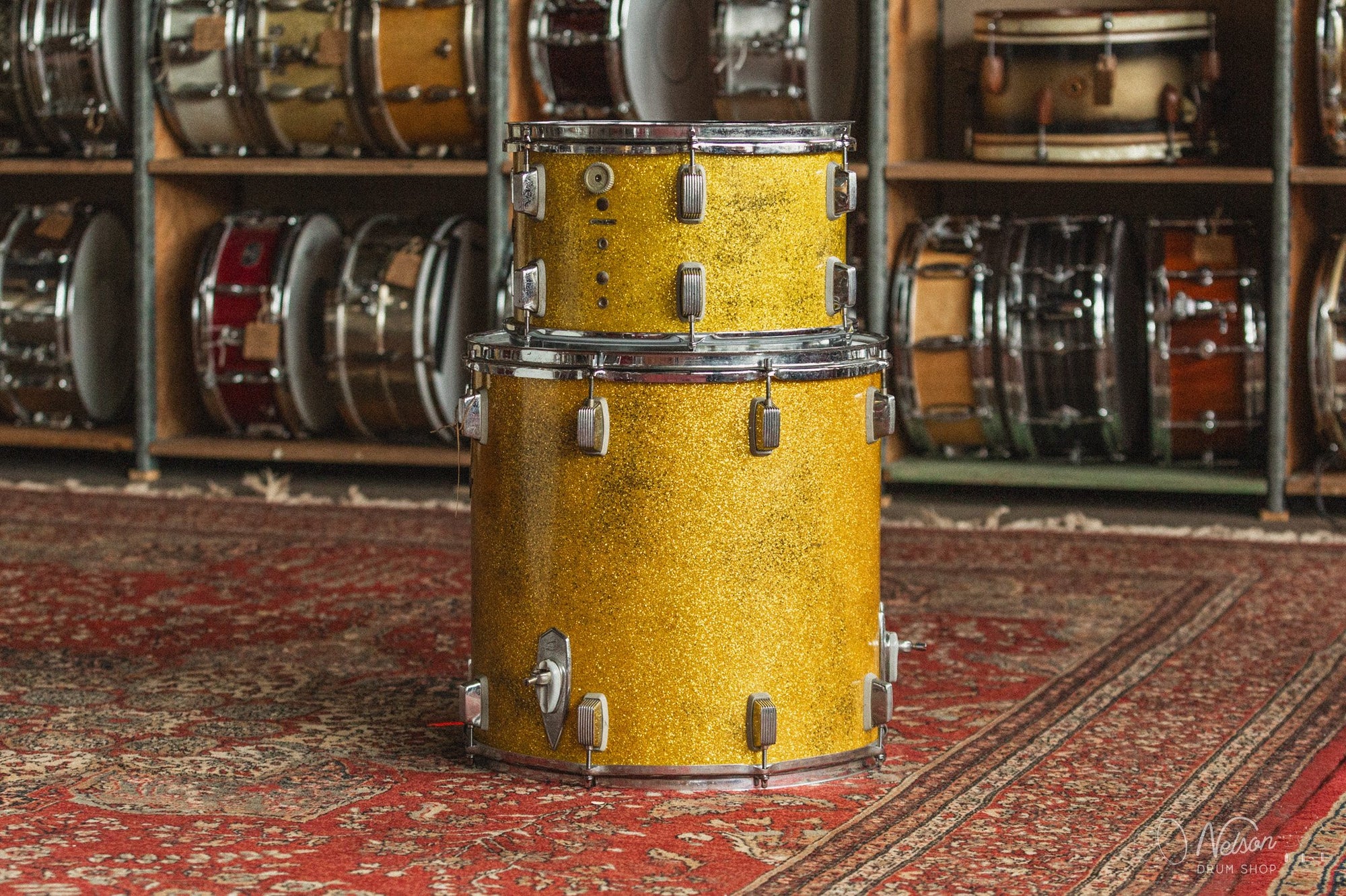 1960s Trixon "Luxus" in Yellow Sparkle - 16x20, 8x13, 16x16