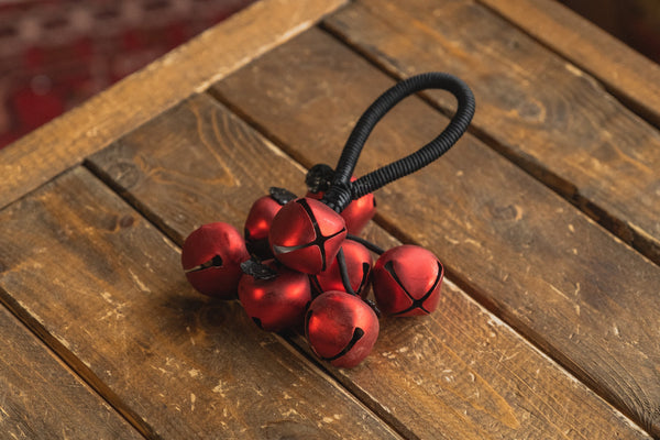 Upcycled Percussion Sleigh Bell Hand Rattle