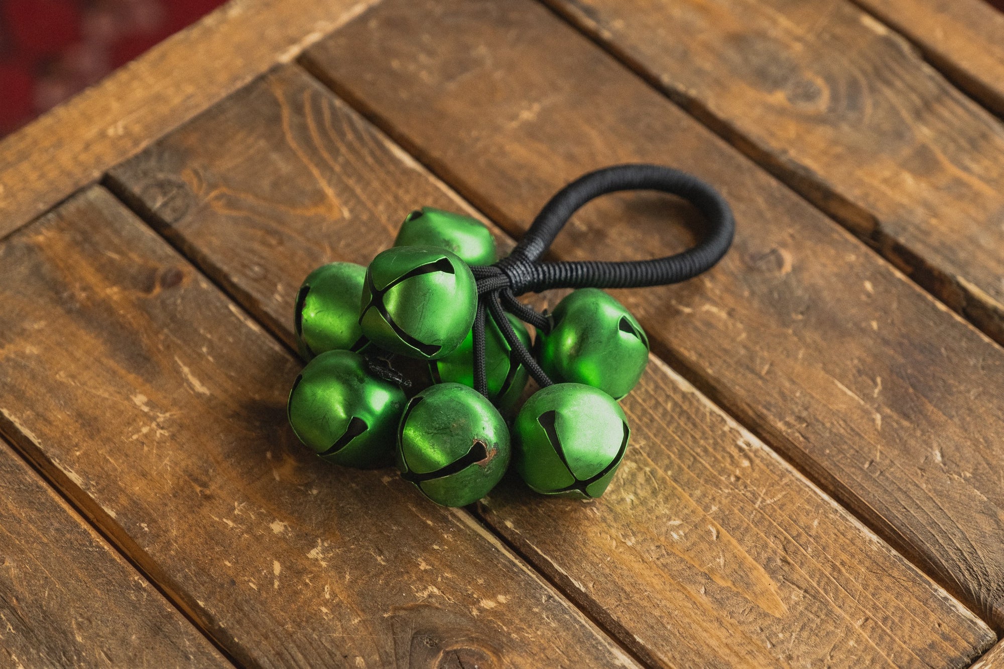 Upcycled Percussion Sleigh Bell Hand Rattle