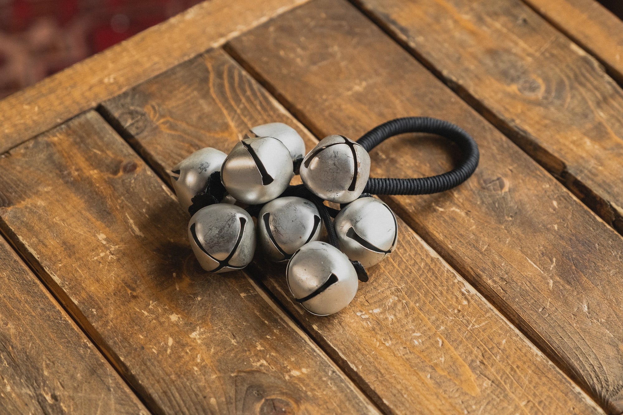 Upcycled Percussion Sleigh Bell Hand Rattle