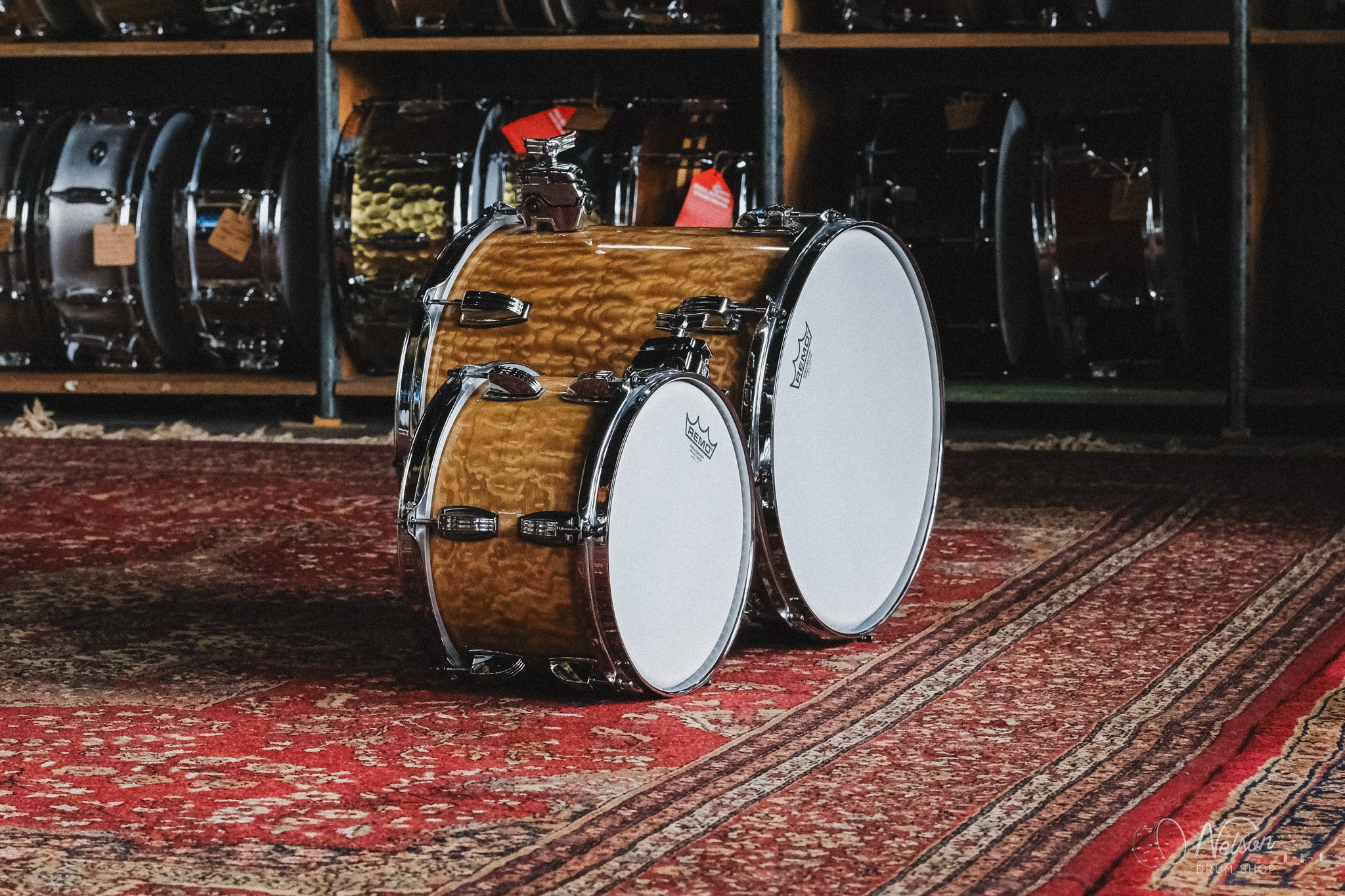 Used Ludwig Legacy Maple Custom Outfit in Exotic Birdseye Maple Finish - 14x22, 7x10, 8x12, 14x14, 16x16