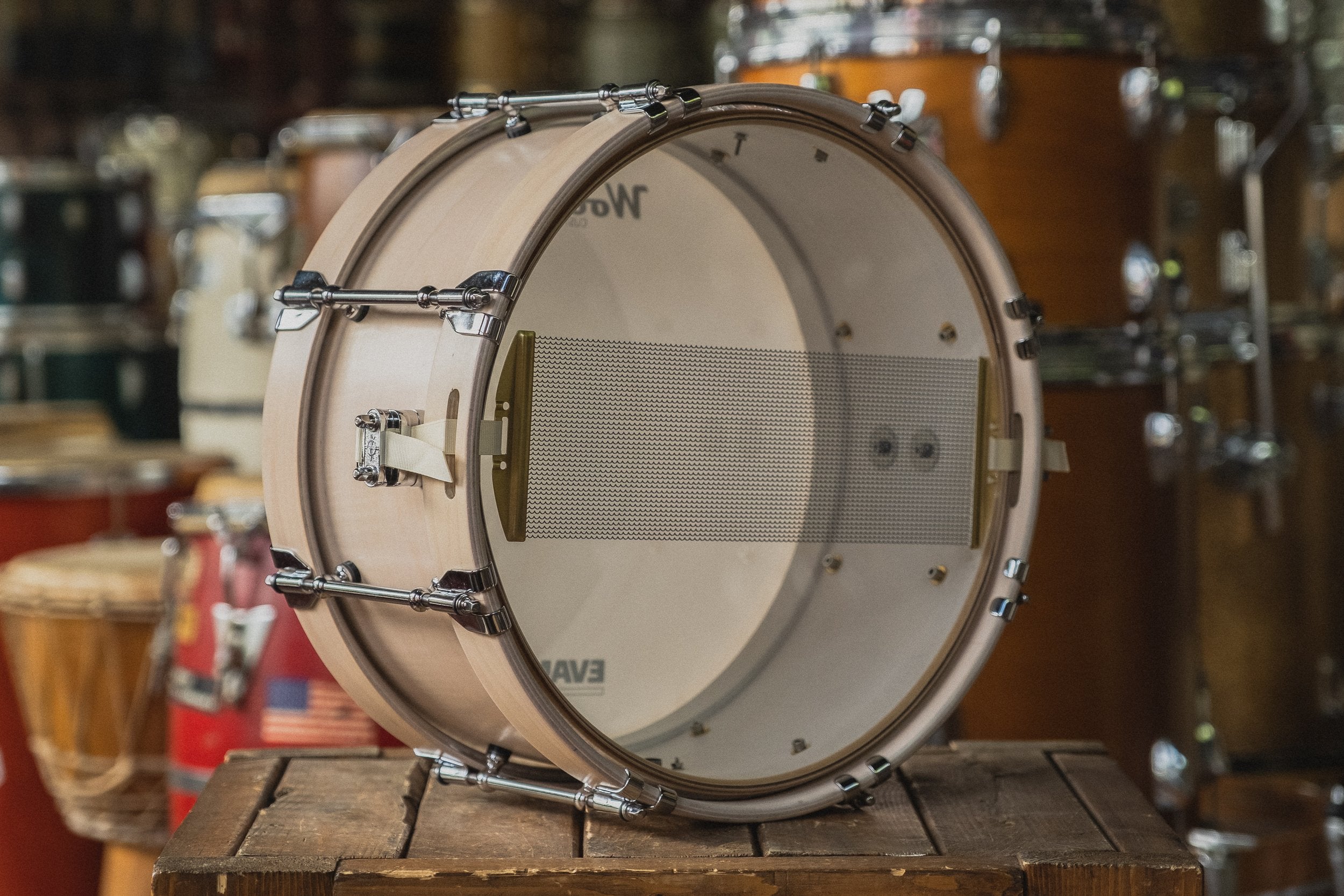 Woods Custom Drums Maple/Mahogany in Whitewash - 6.5x14