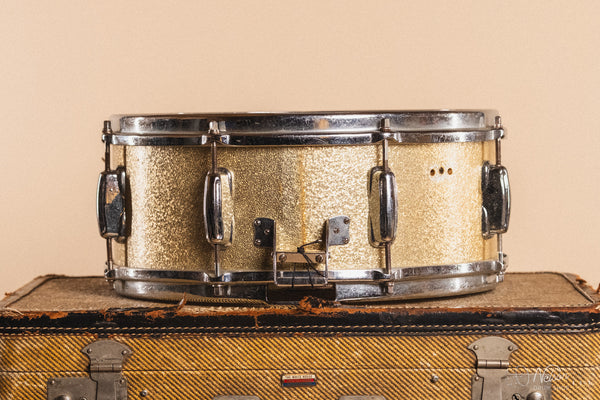 1956-59 Slingerland 'Gene Krupa' Solid Shell in Silver Sparkle - 5.5x14