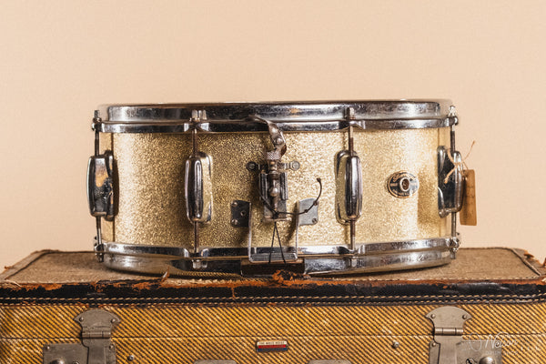 1956-59 Slingerland 'Gene Krupa' Solid Shell in Silver Sparkle - 5.5x14