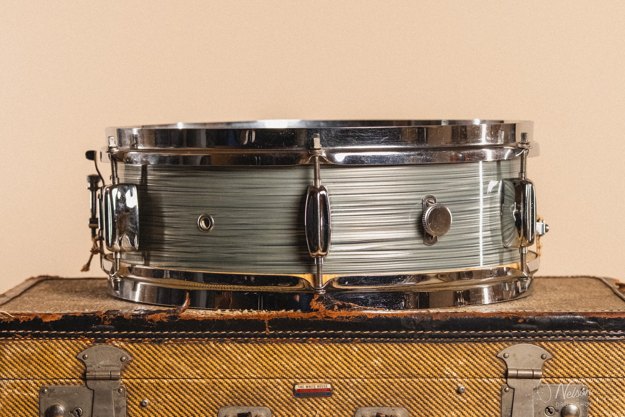 1960s Rogers Luxor in Steel Grey Ripple Pearl - 5x14