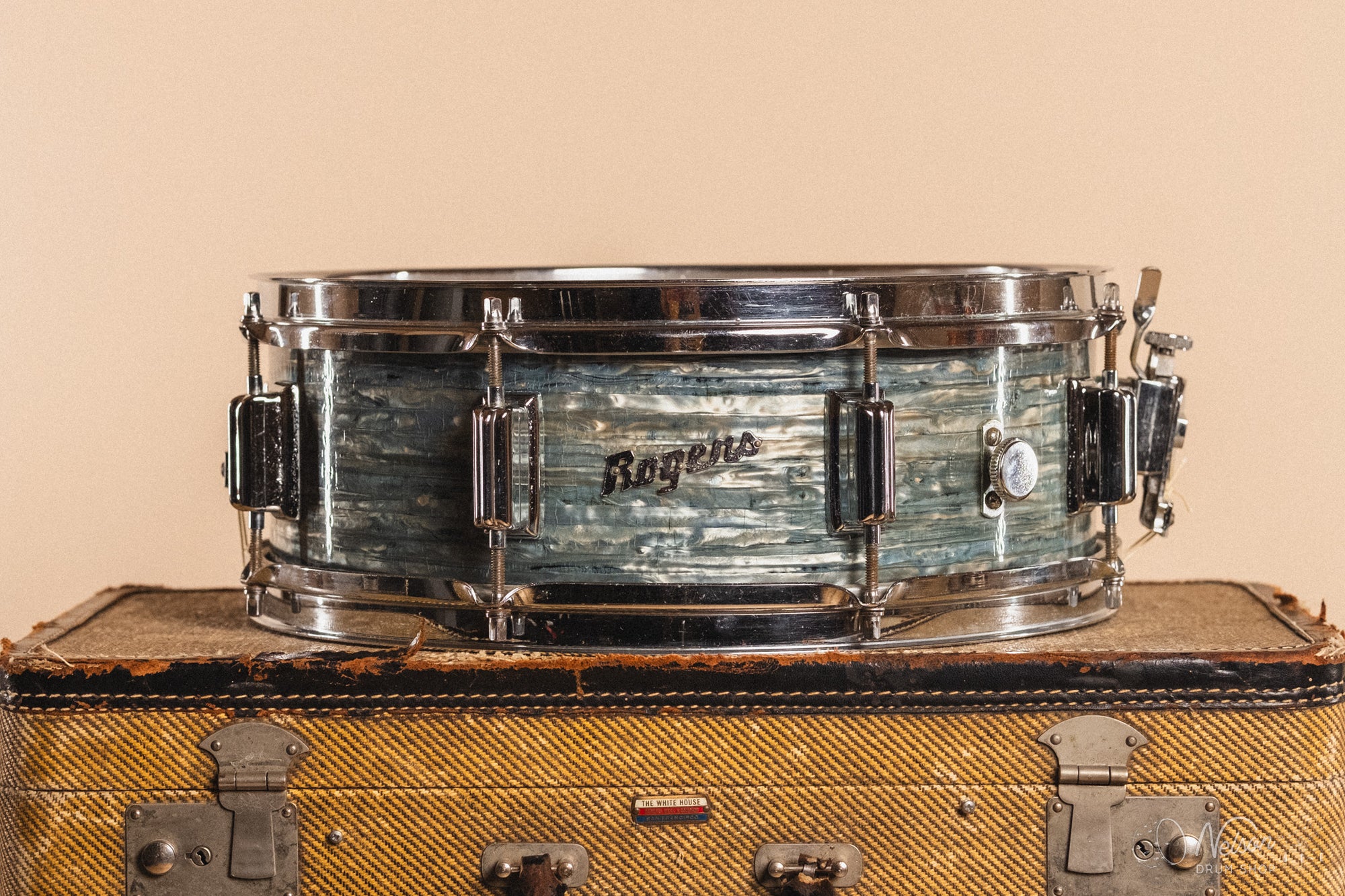 1960s Rogers Powertone in Blue Strata Pearl - 5x14