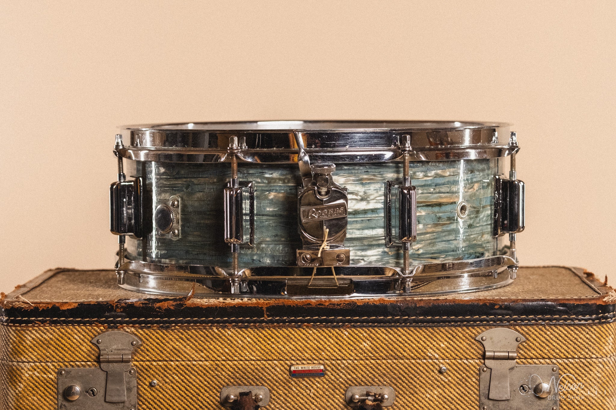 1960s Rogers Powertone in Blue Strata Pearl - 5x14