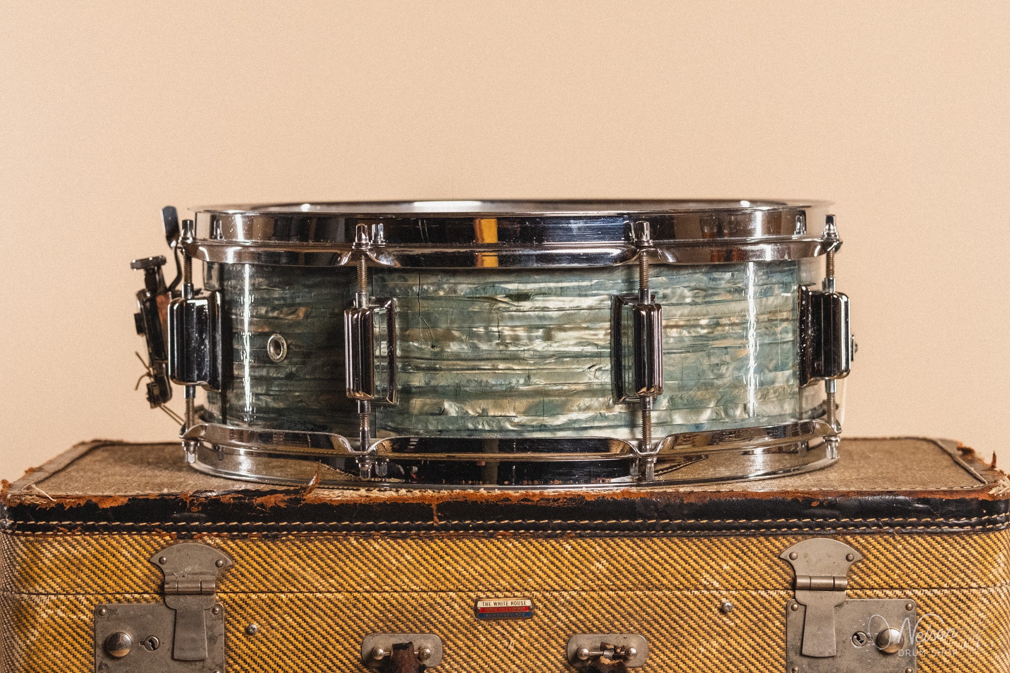 1960s Rogers Powertone in Blue Strata Pearl - 5x14