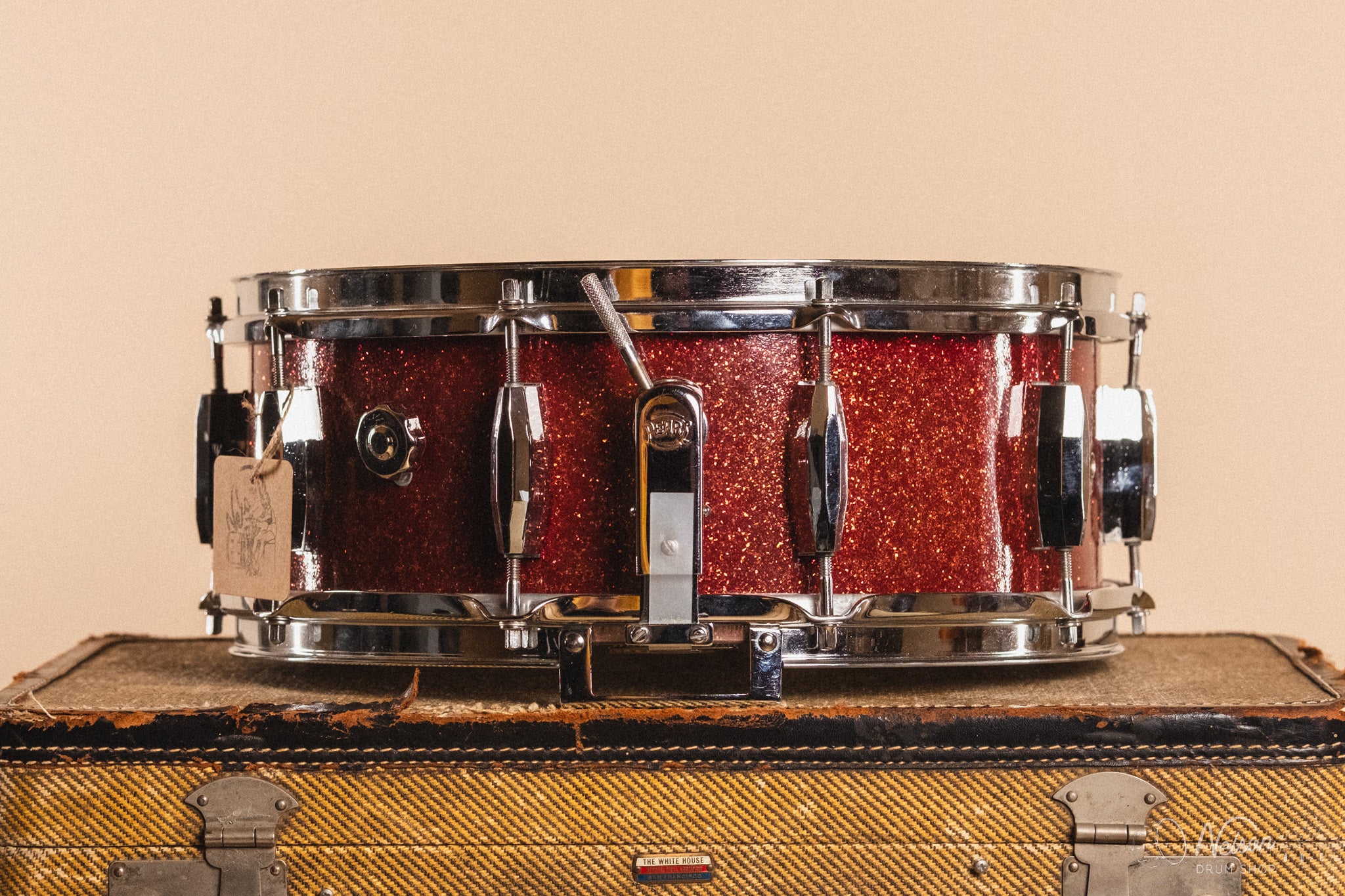 1960s Pearl 'President' Phenolic in Red Sparkle - 5.5x14