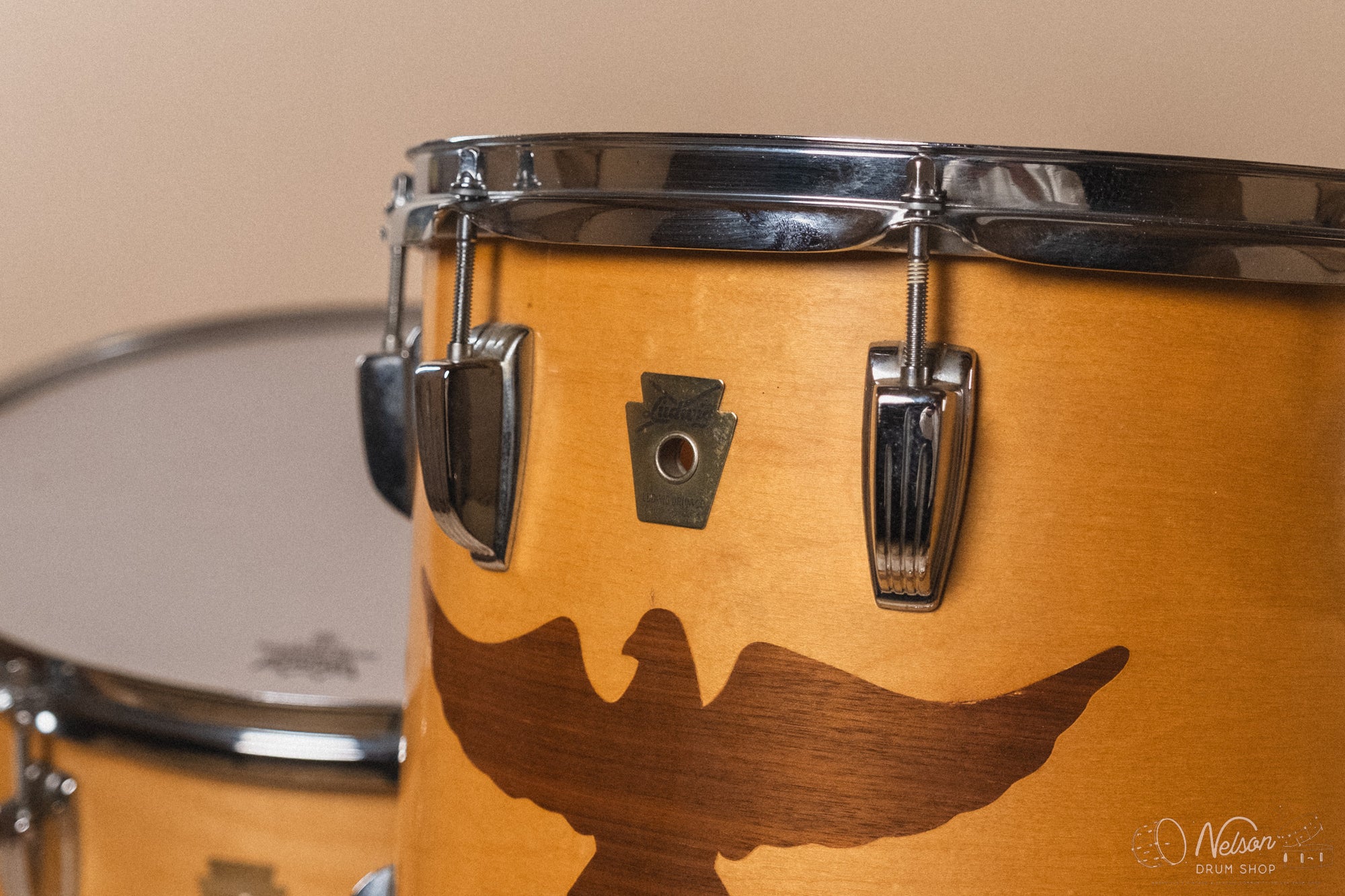 1984 Ludwig 75th Anniversary Maple w/ Walnut Eagle Inlay - 14x22, 11x12, 12x13, 16x16