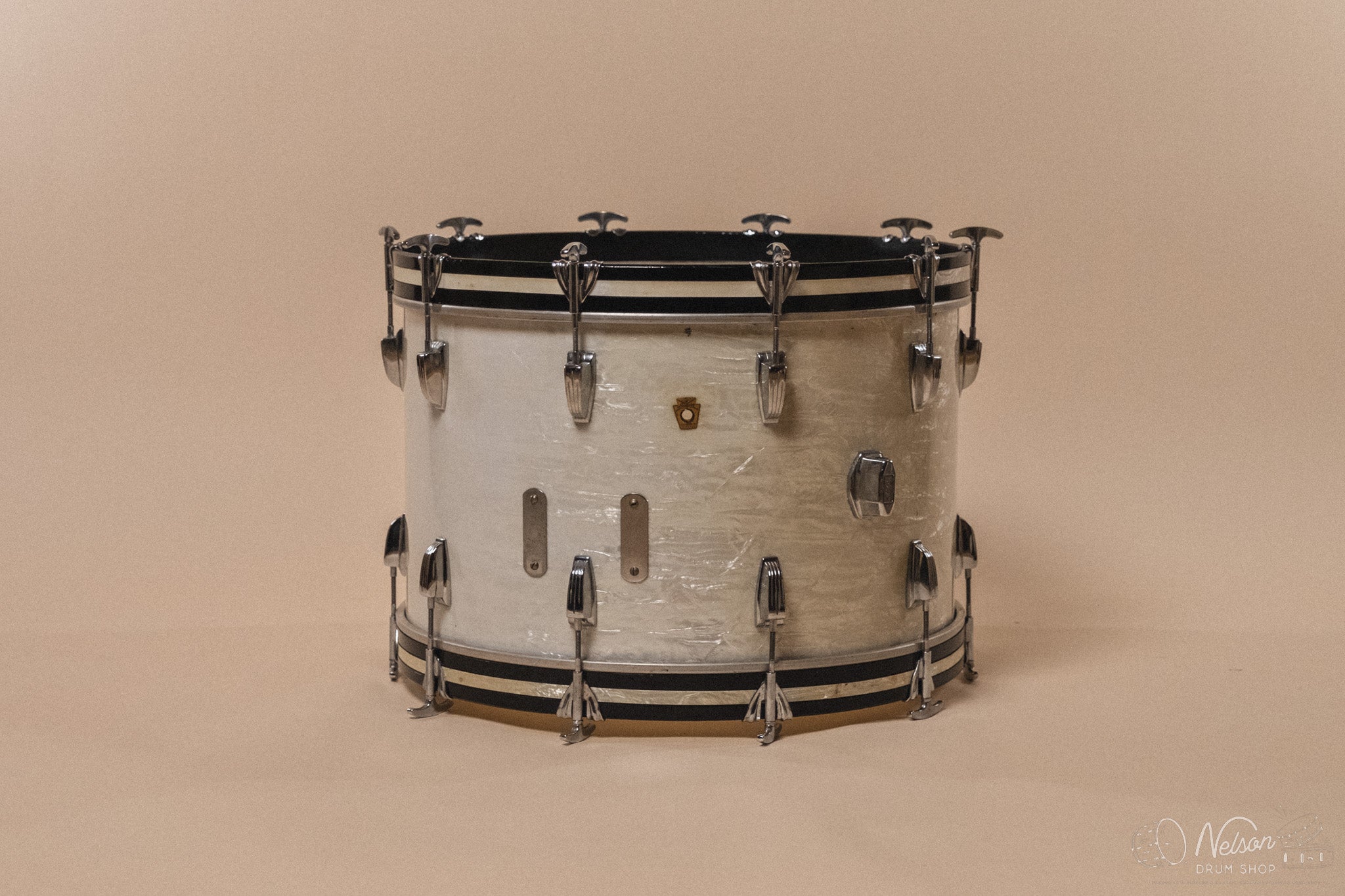 1964 Ludwig 'Super Classic' in White Marine Pearl - 14x22, 16x16, 9x13