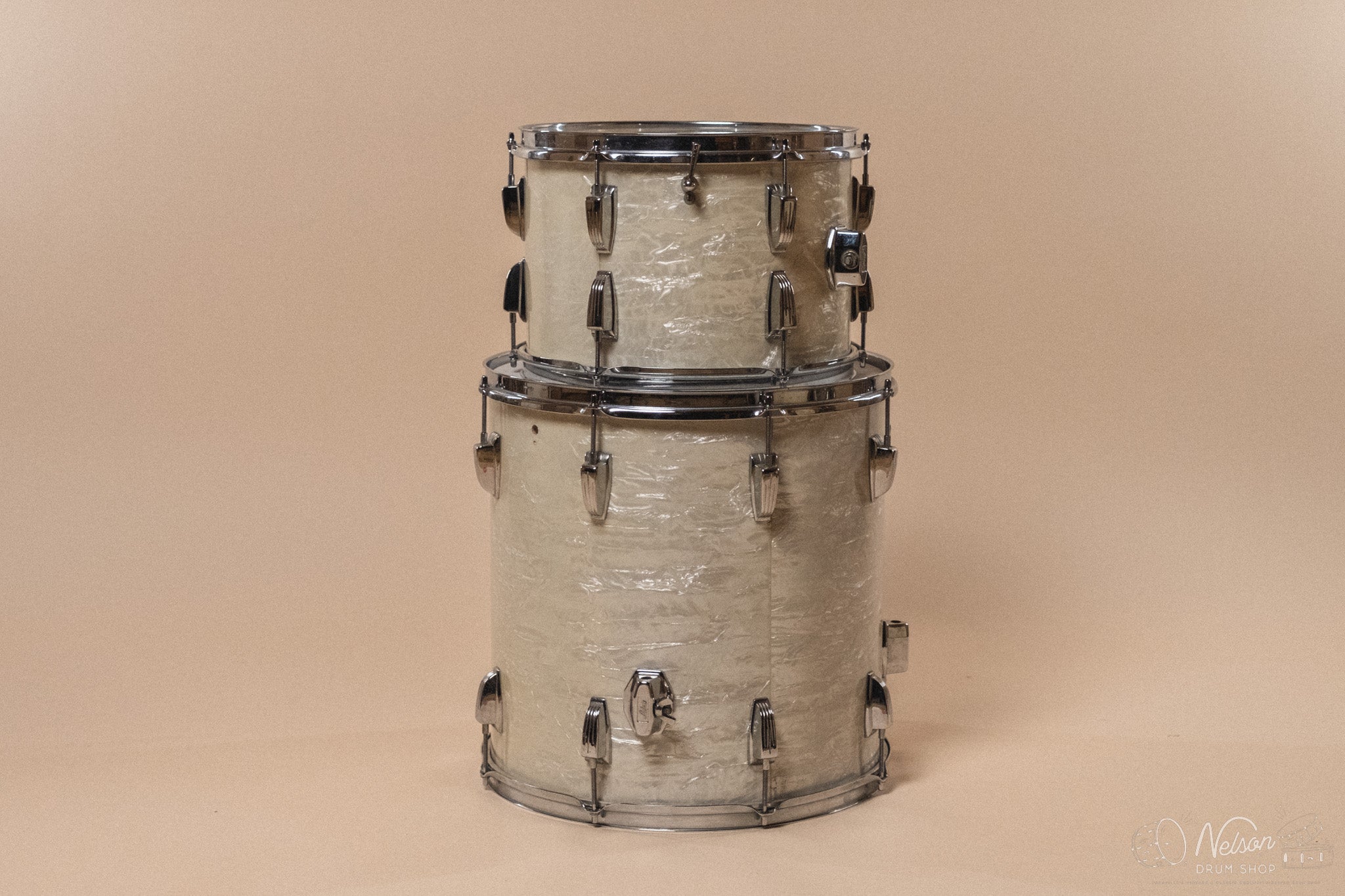 1964 Ludwig 'Super Classic' in White Marine Pearl - 14x22, 16x16, 9x13