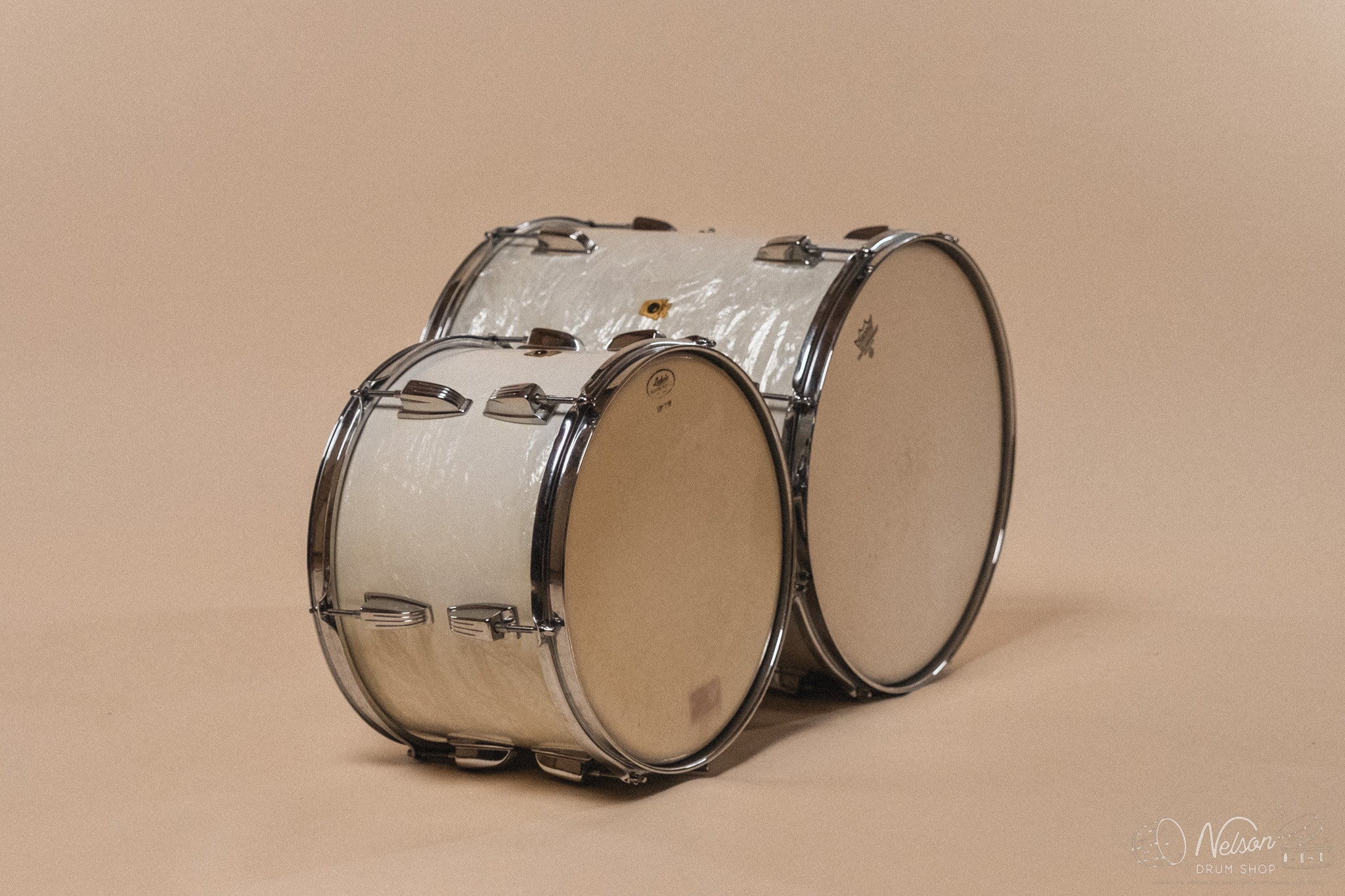 1964 Ludwig 'Super Classic' in White Marine Pearl - 14x22, 16x16, 9x13