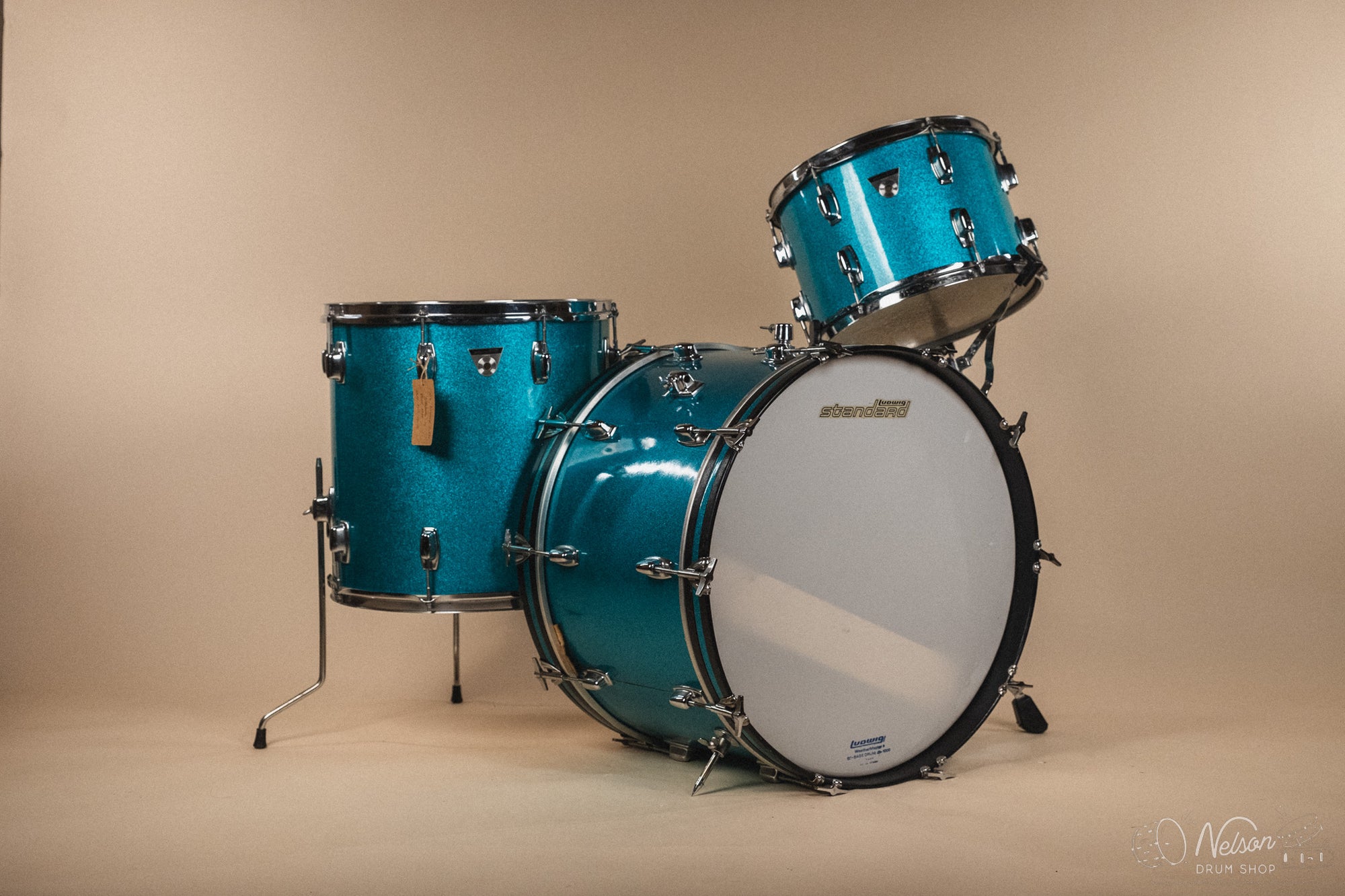 1970s Ludwig 'Standard S-320' in Blue Mist - 14x22, 16x16, 9x13