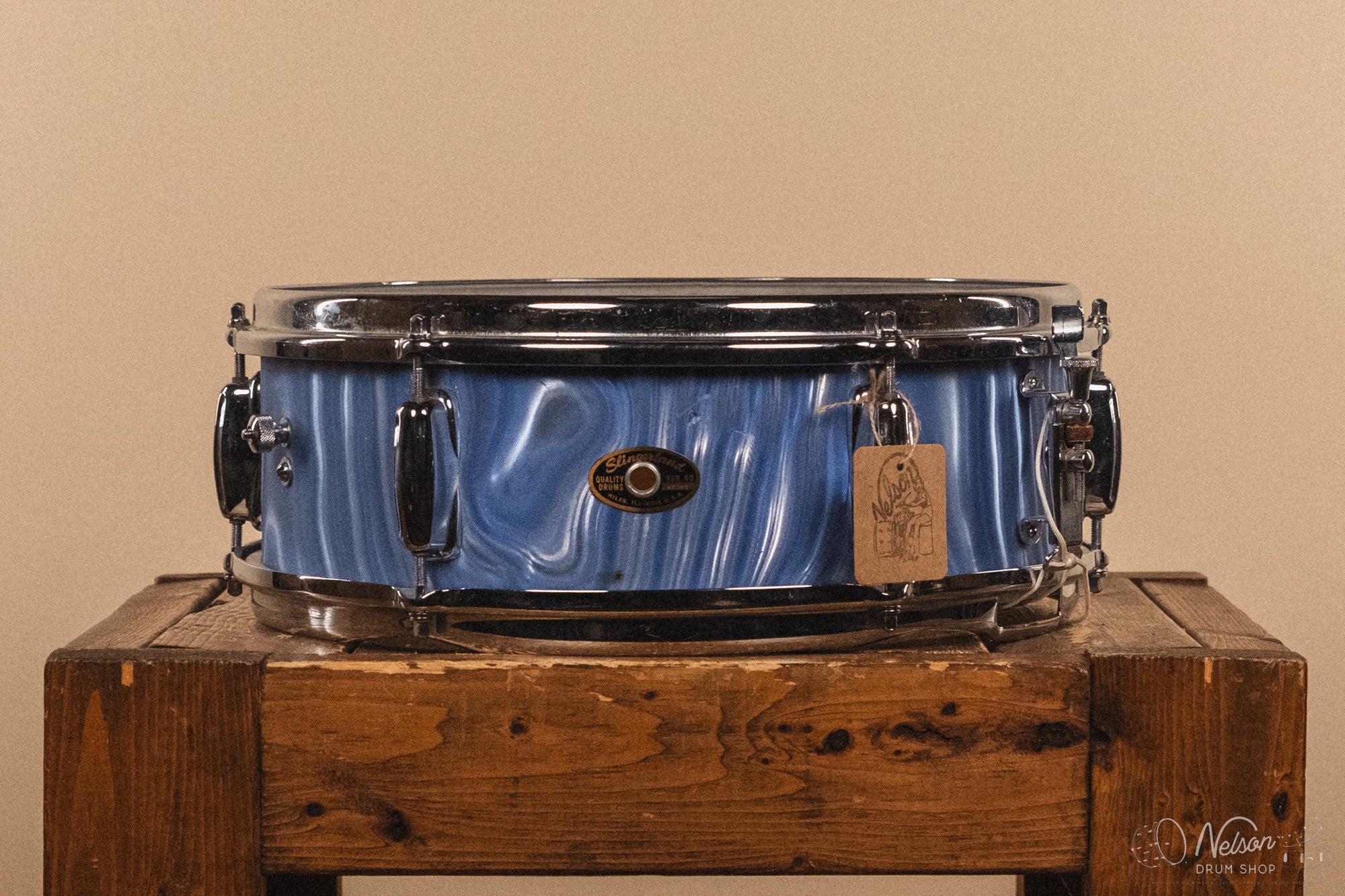 1960s Slingerland 'Deluxe Student Model' in Blue Satin Flame - 5x14