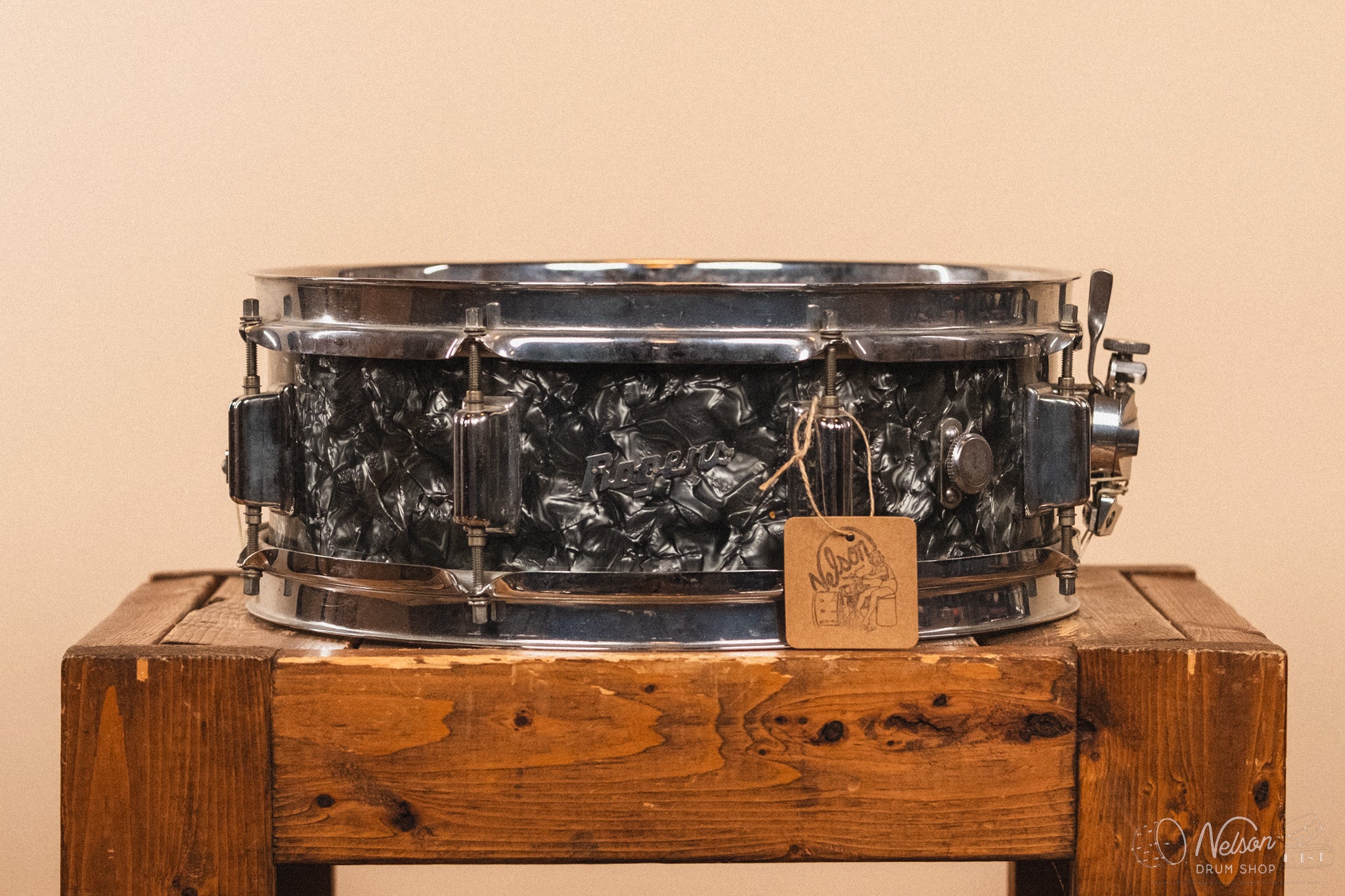 1960s Rogers Powertone Cleveland in Black Diamond Pearl - 5x14