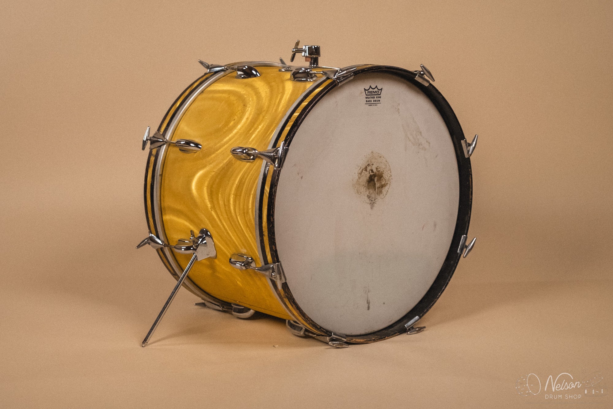 1960s Slingerland 'Modern Solo' in Gold Satin Flame - 14x20, 16x16, 8x12